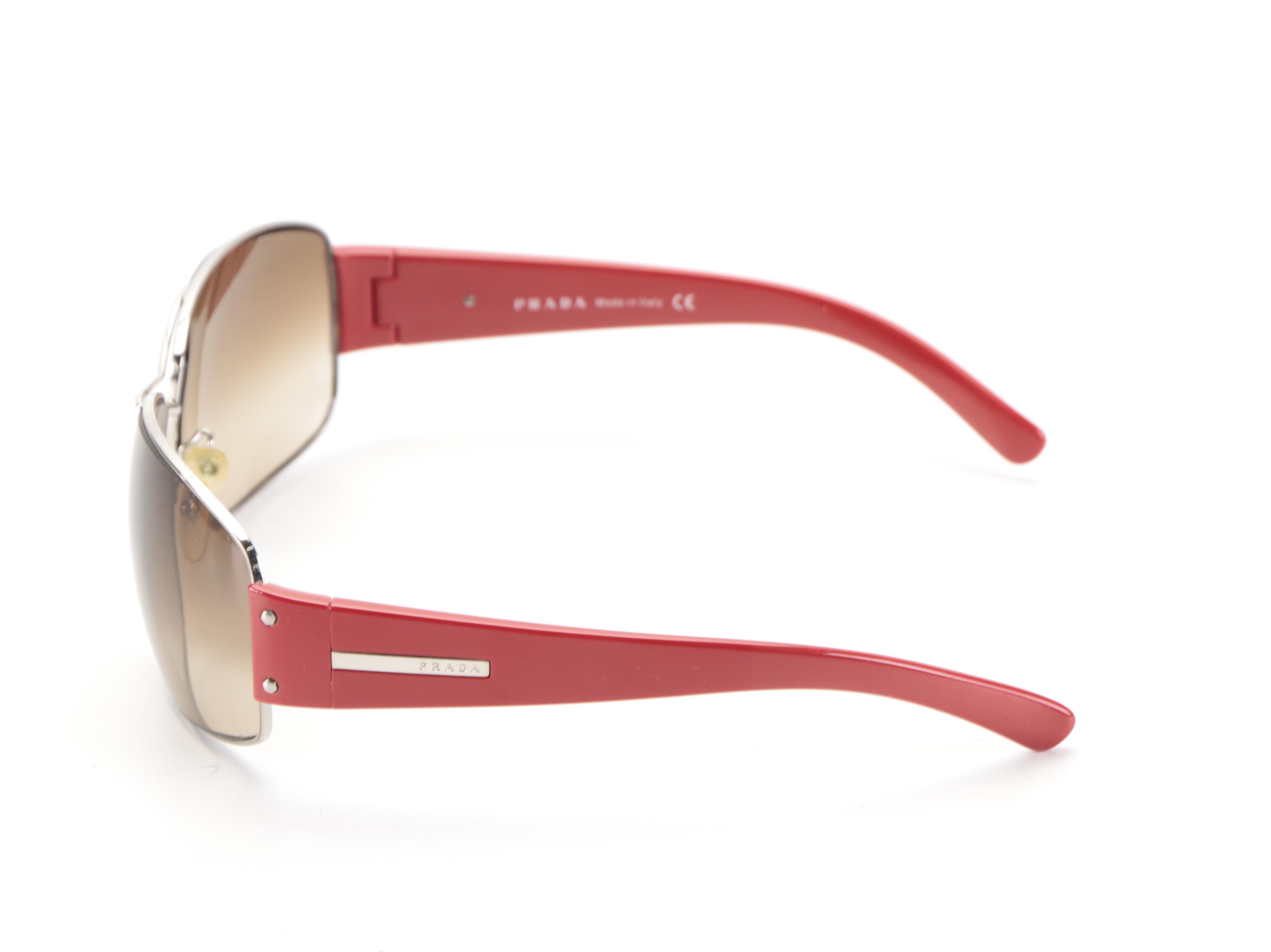 Prada Sport SPR 61G Rectangular Sunglasses with Case