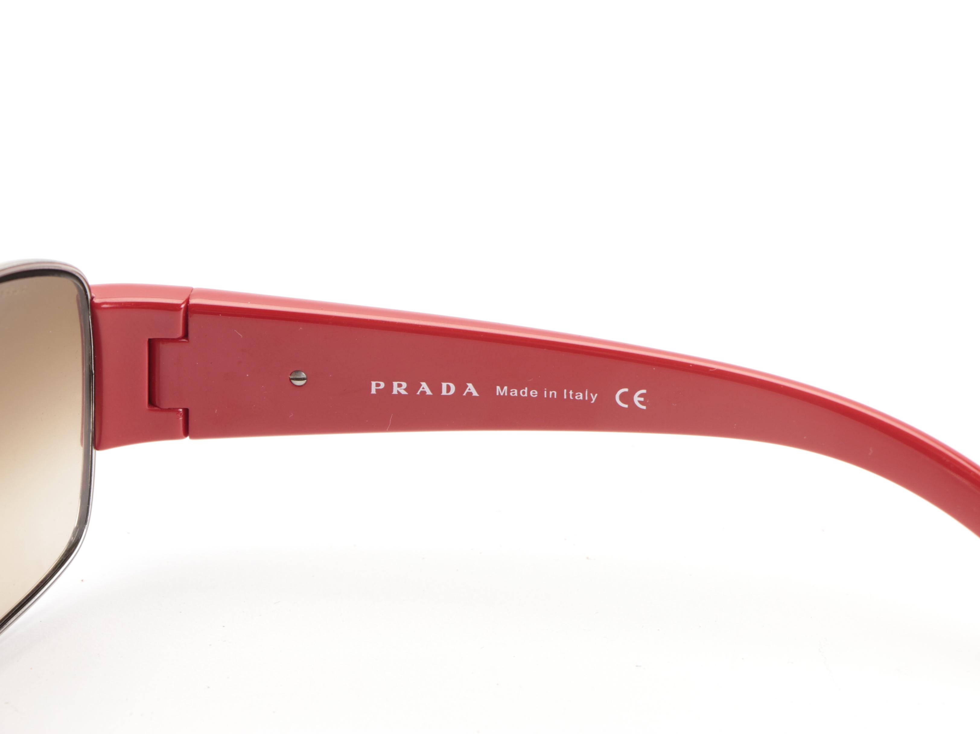 Prada Sport SPR 61G Rectangular Sunglasses with Case