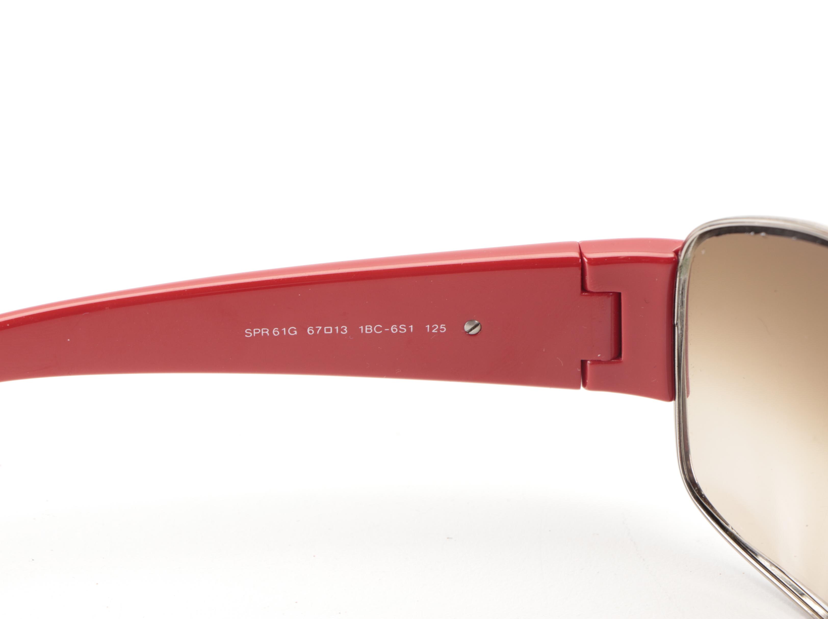 Prada Sport SPR 61G Rectangular Sunglasses with Case