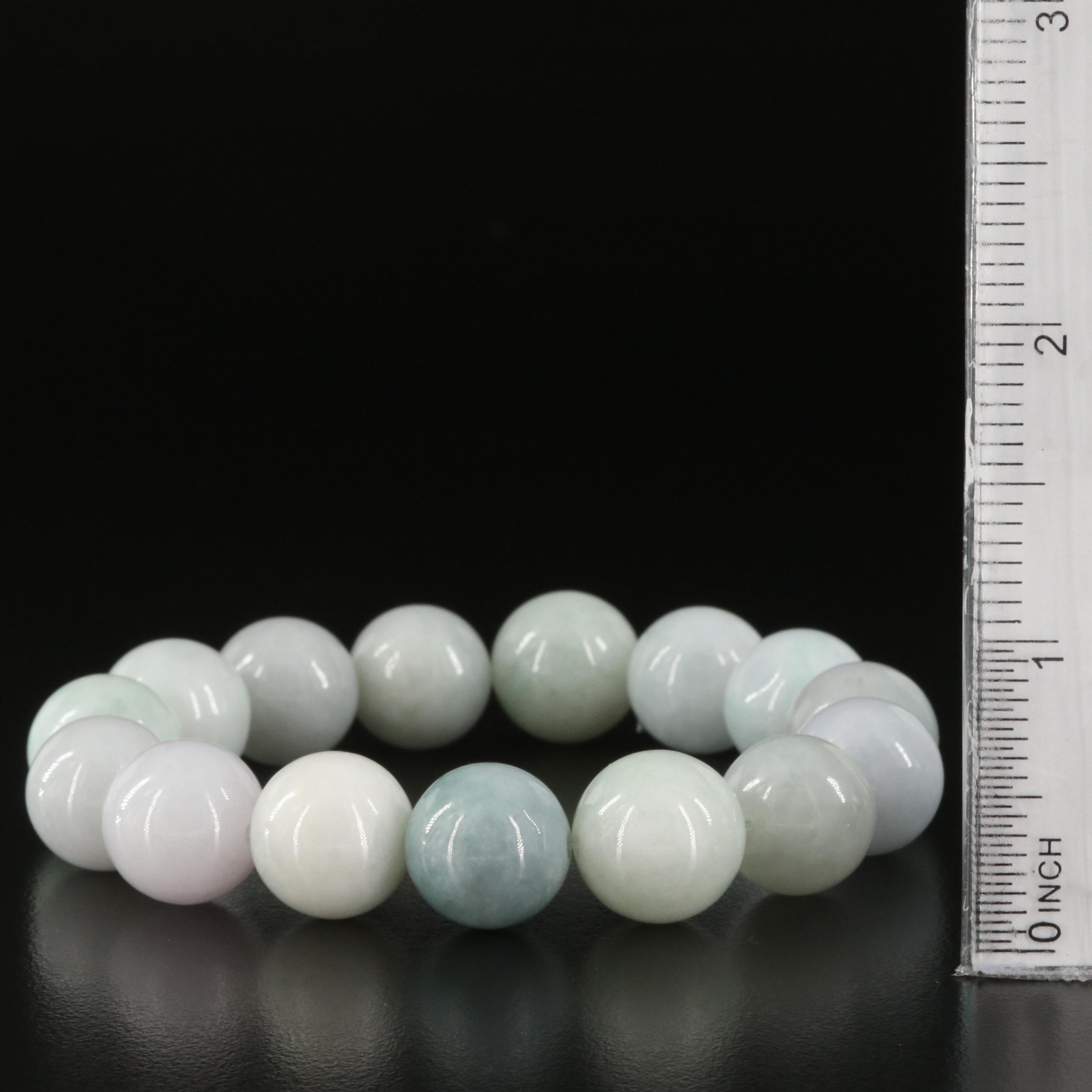 Expandable Jadeite Bead Bracelet