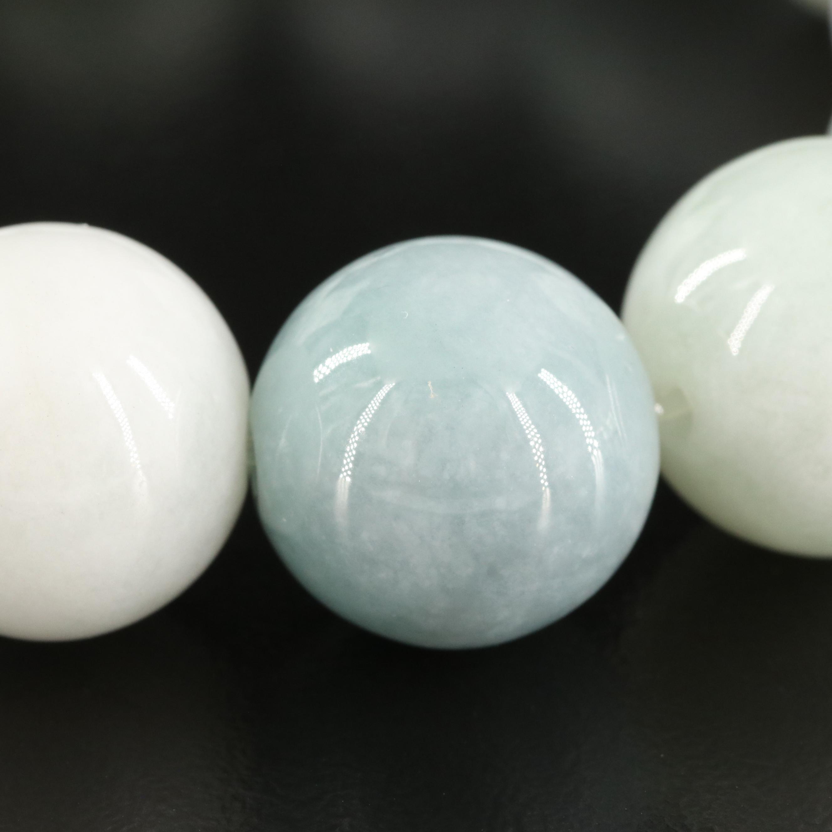 Expandable Jadeite Bead Bracelet