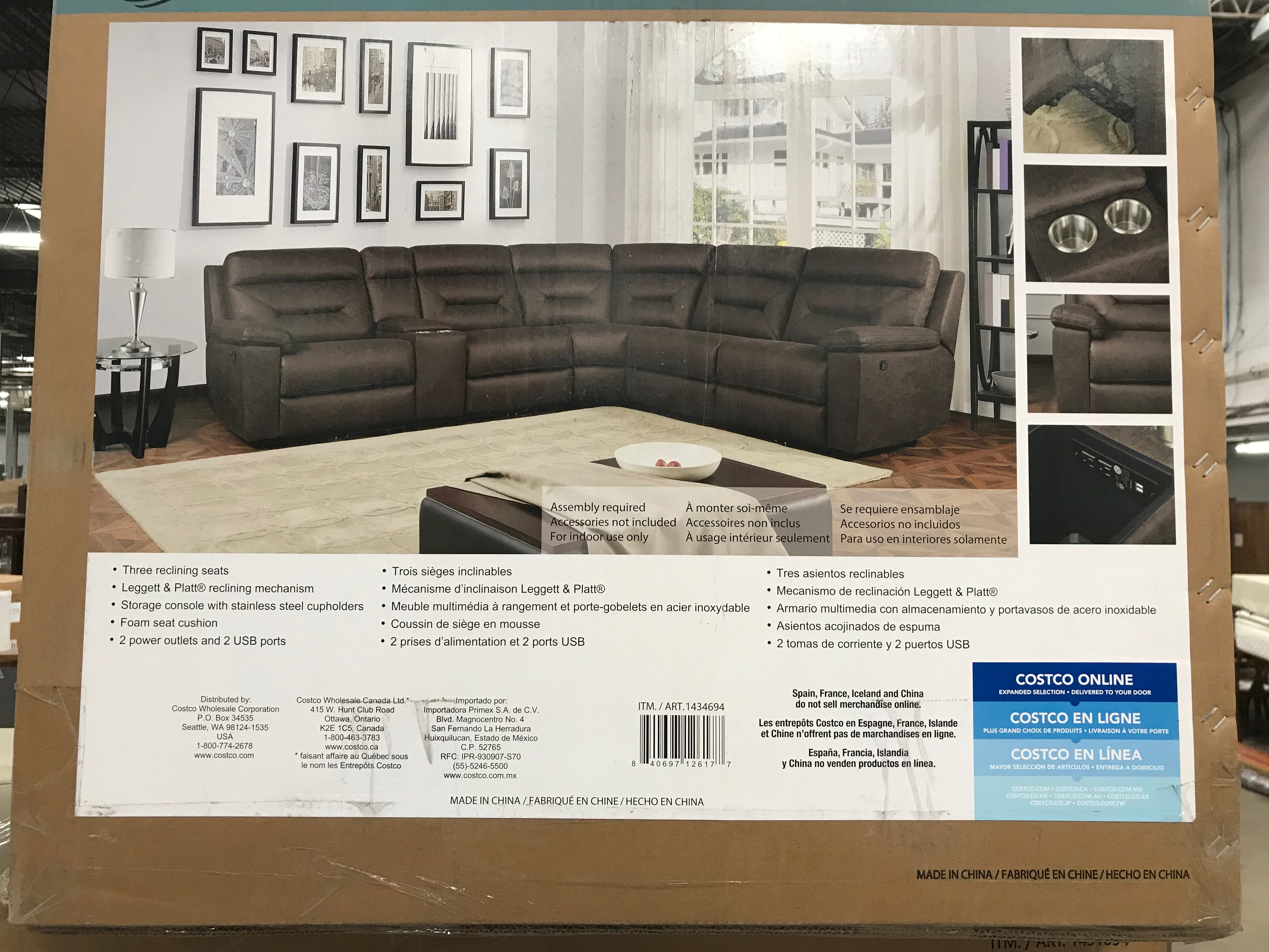 Gilman Creek "Fletcher" Contemporary Fabric Reclining Sectional Sofa