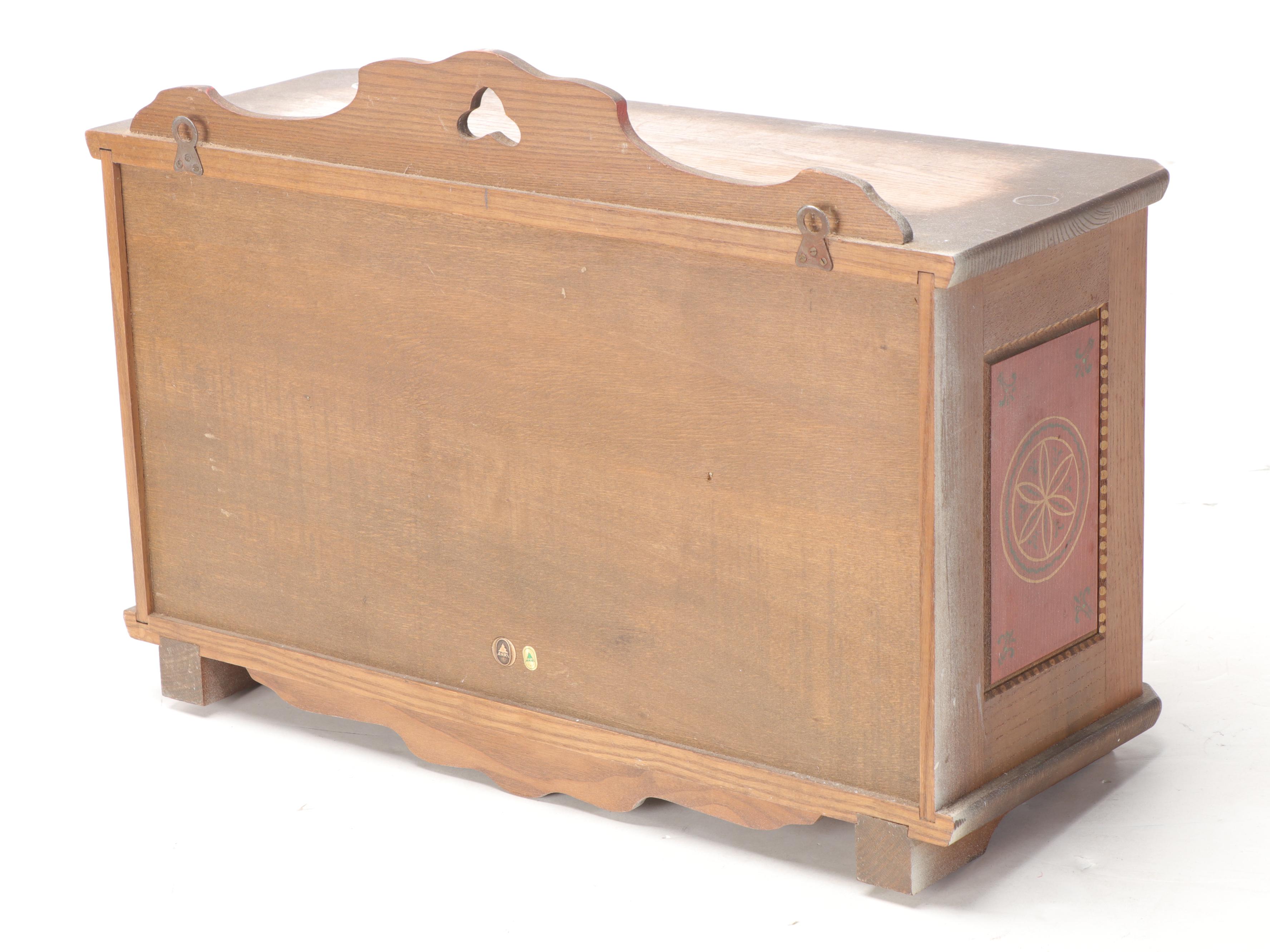 Anri Paint-Decorated Wood Wall Cabinet, Late 20th Century