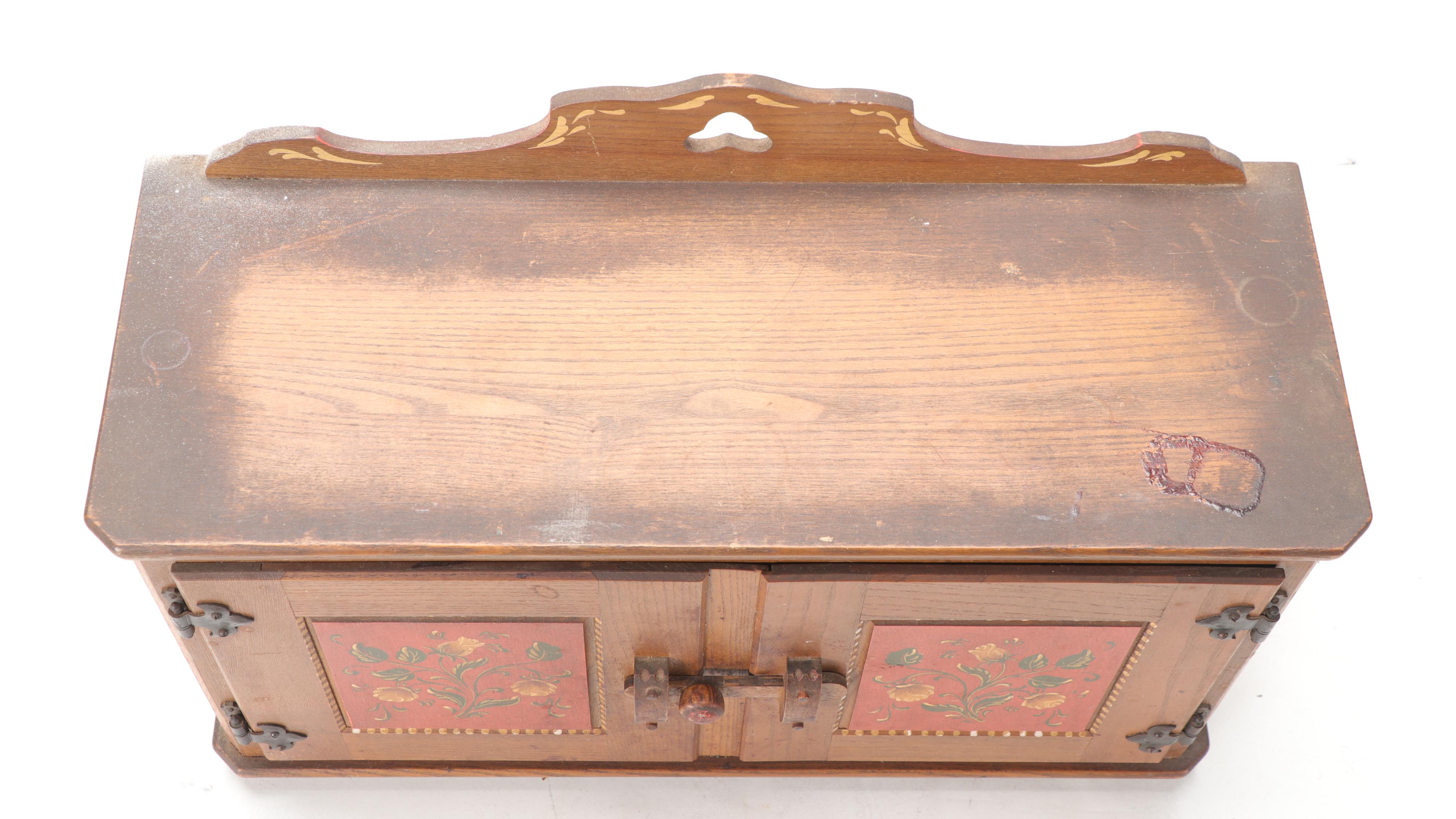 Anri Paint-Decorated Wood Wall Cabinet, Late 20th Century