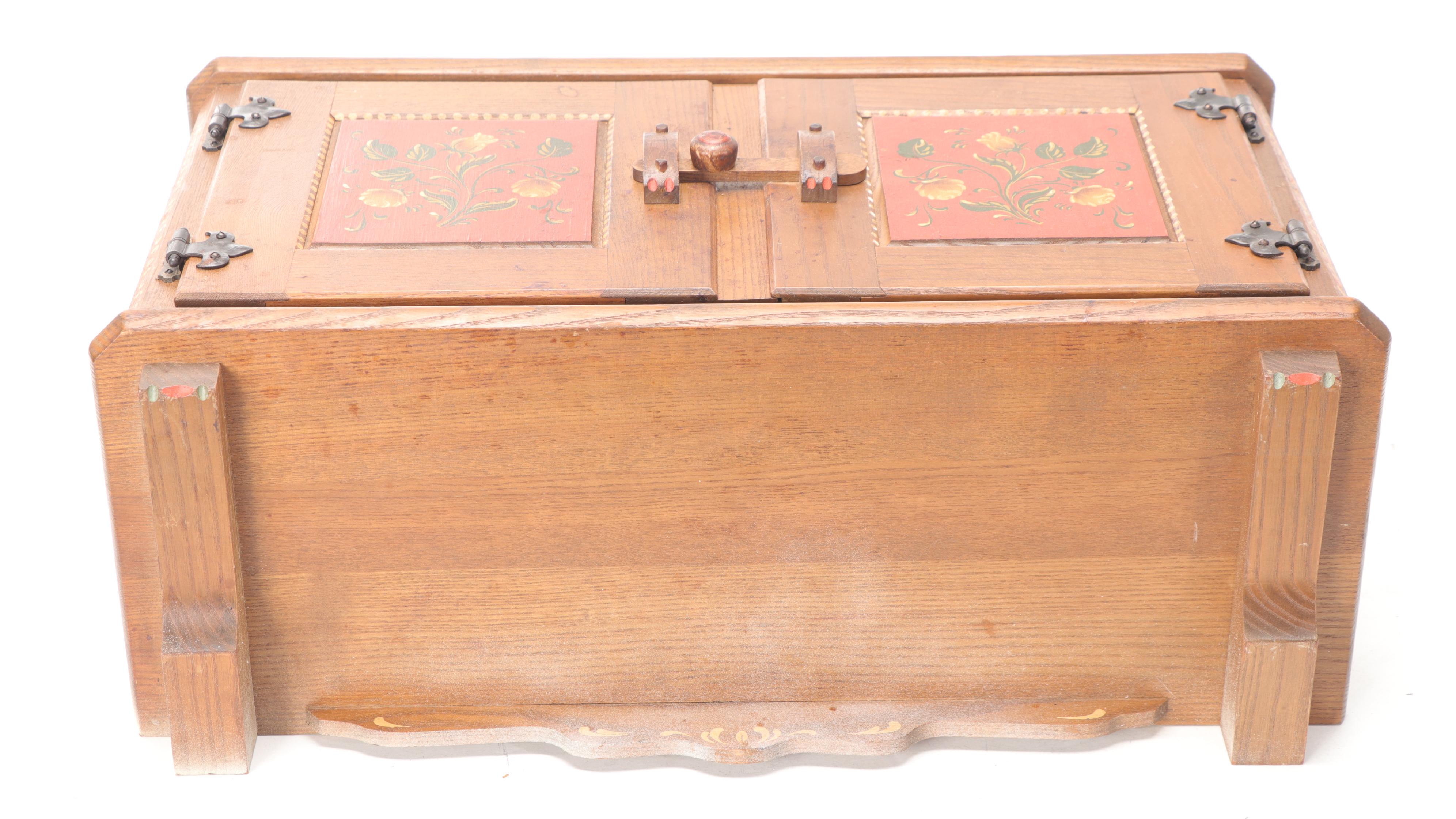 Anri Paint-Decorated Wood Wall Cabinet, Late 20th Century