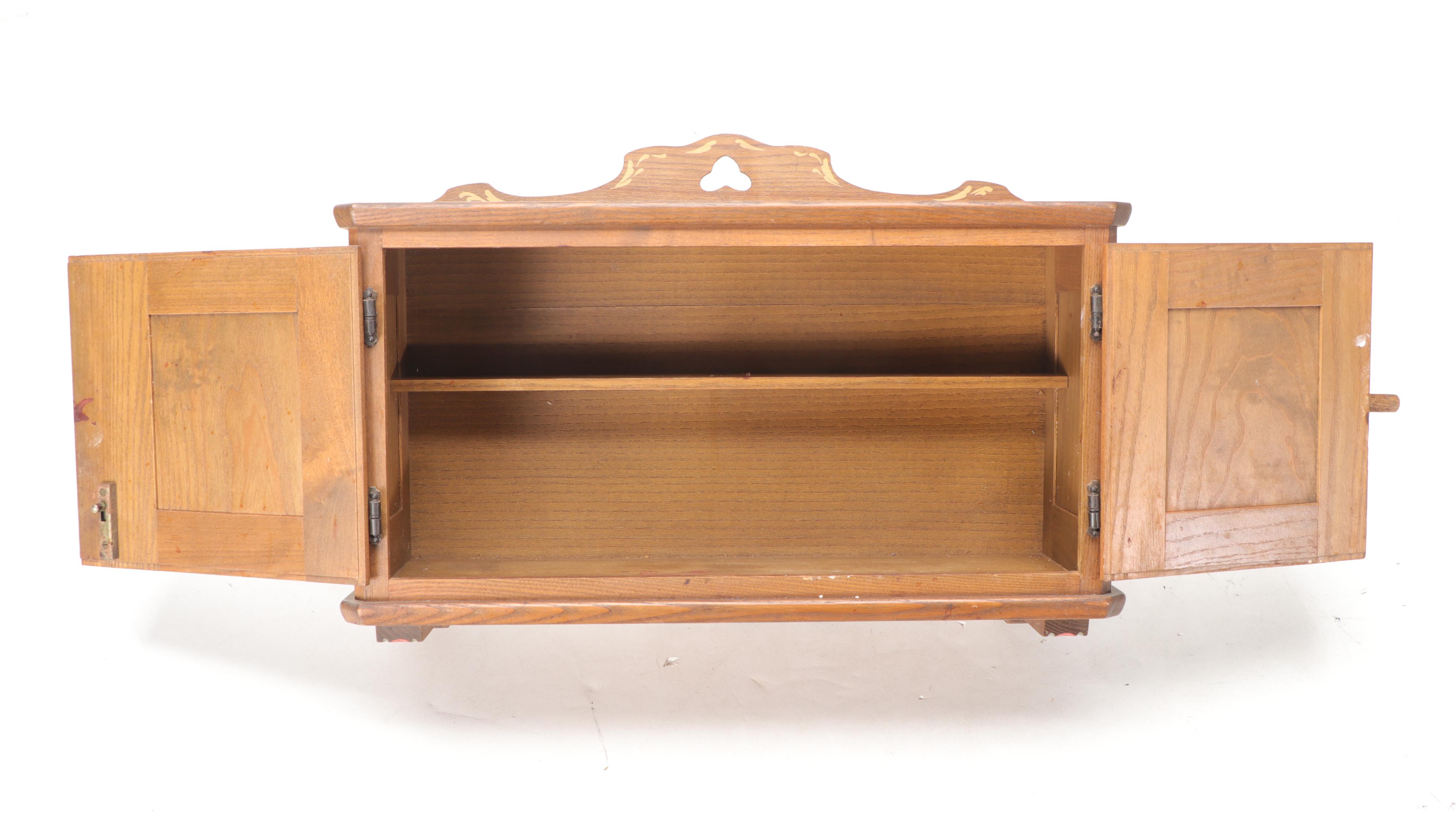 Anri Paint-Decorated Wood Wall Cabinet, Late 20th Century