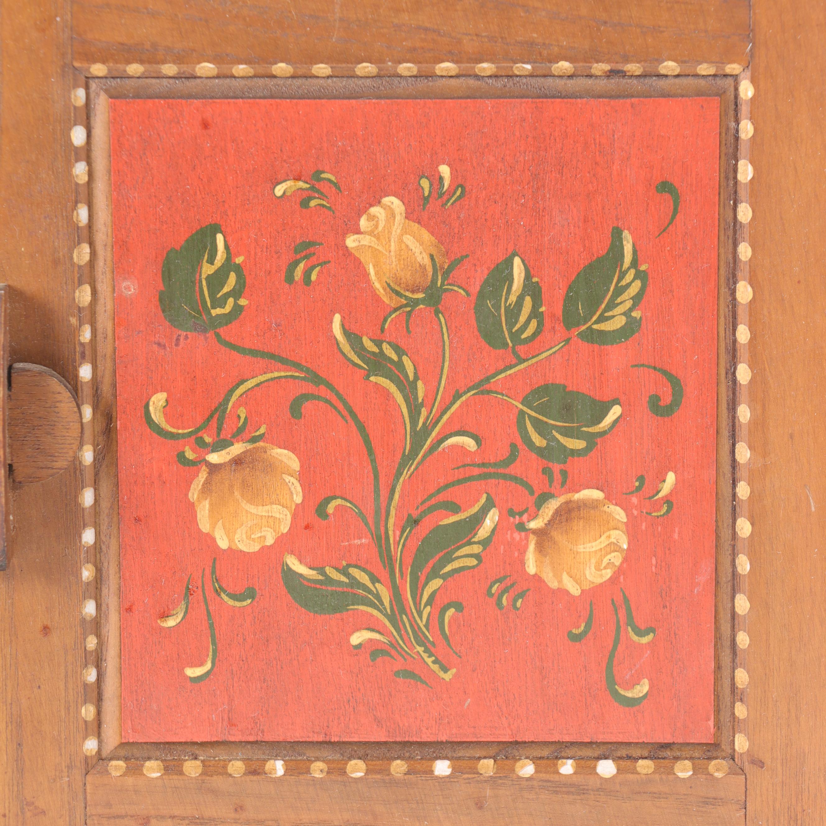 Anri Paint-Decorated Wood Wall Cabinet, Late 20th Century