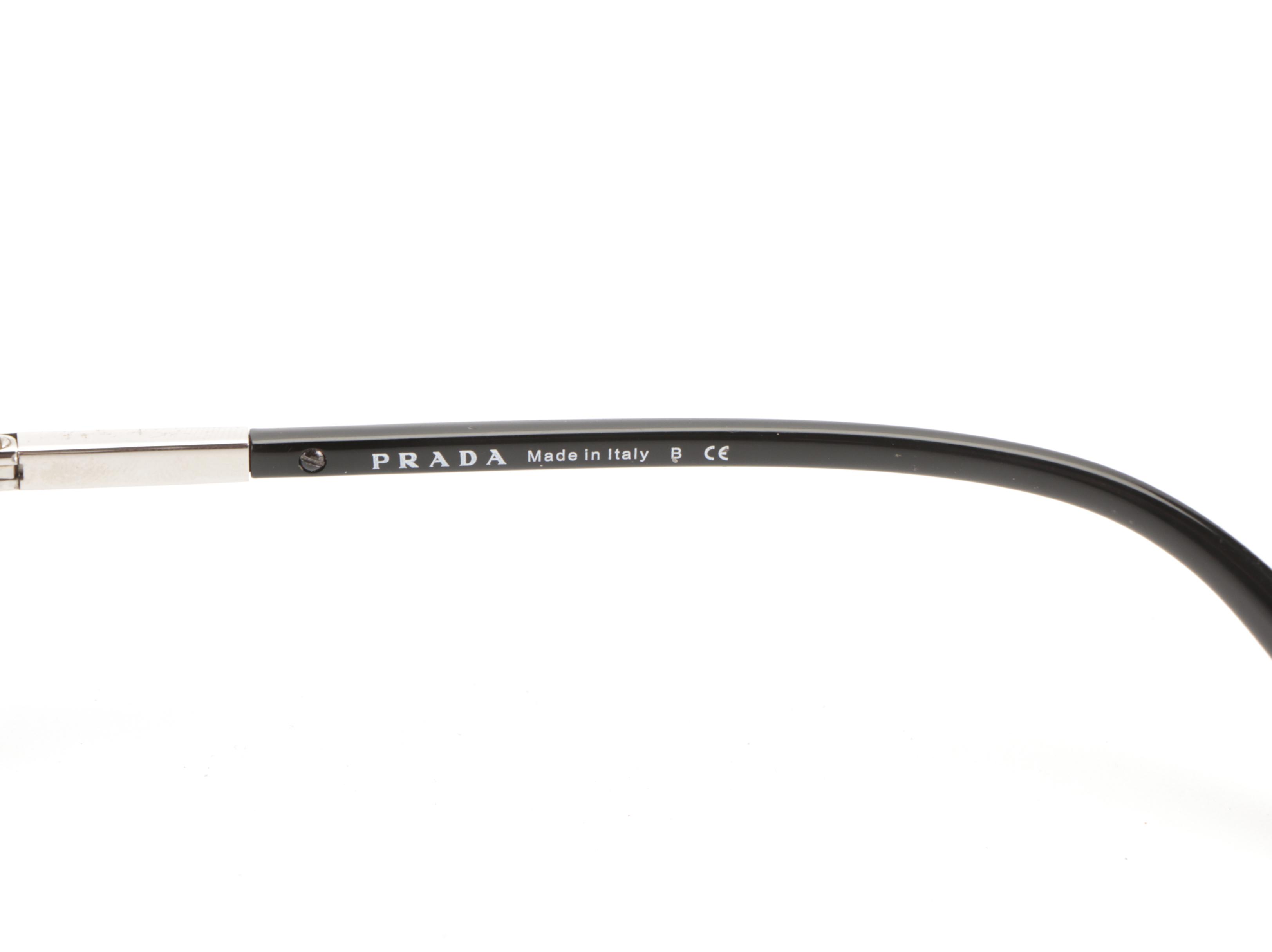 Prada VPR03N Black and Metal Frame Eyeglasses with Case