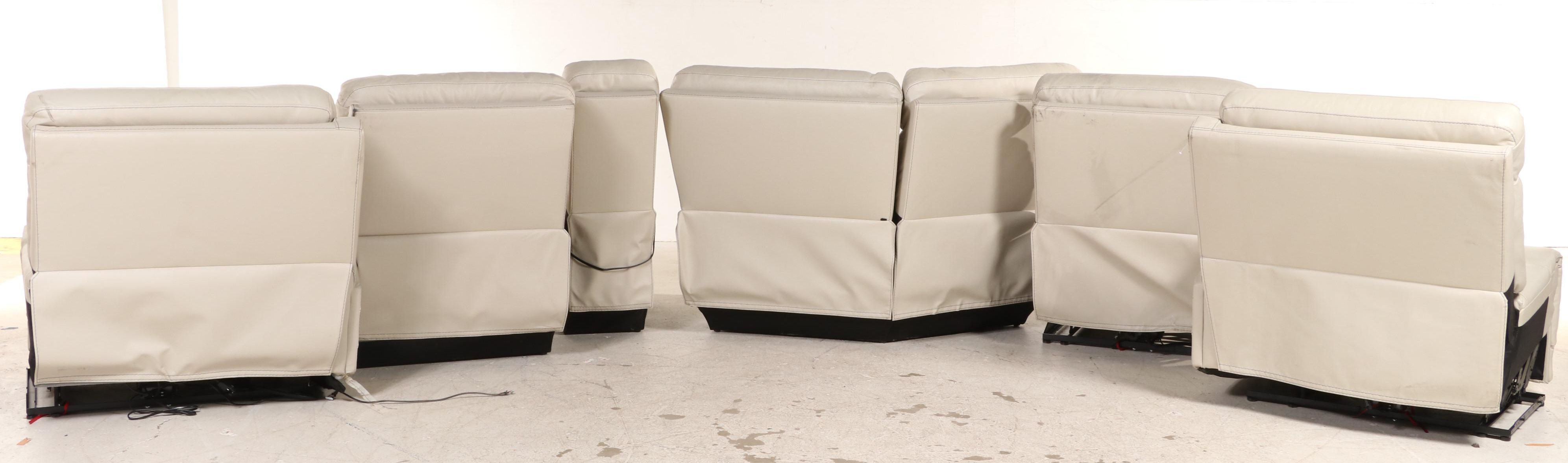 Gilman Creek "Gearhart" Ivory Leather Power Reclining Sectional