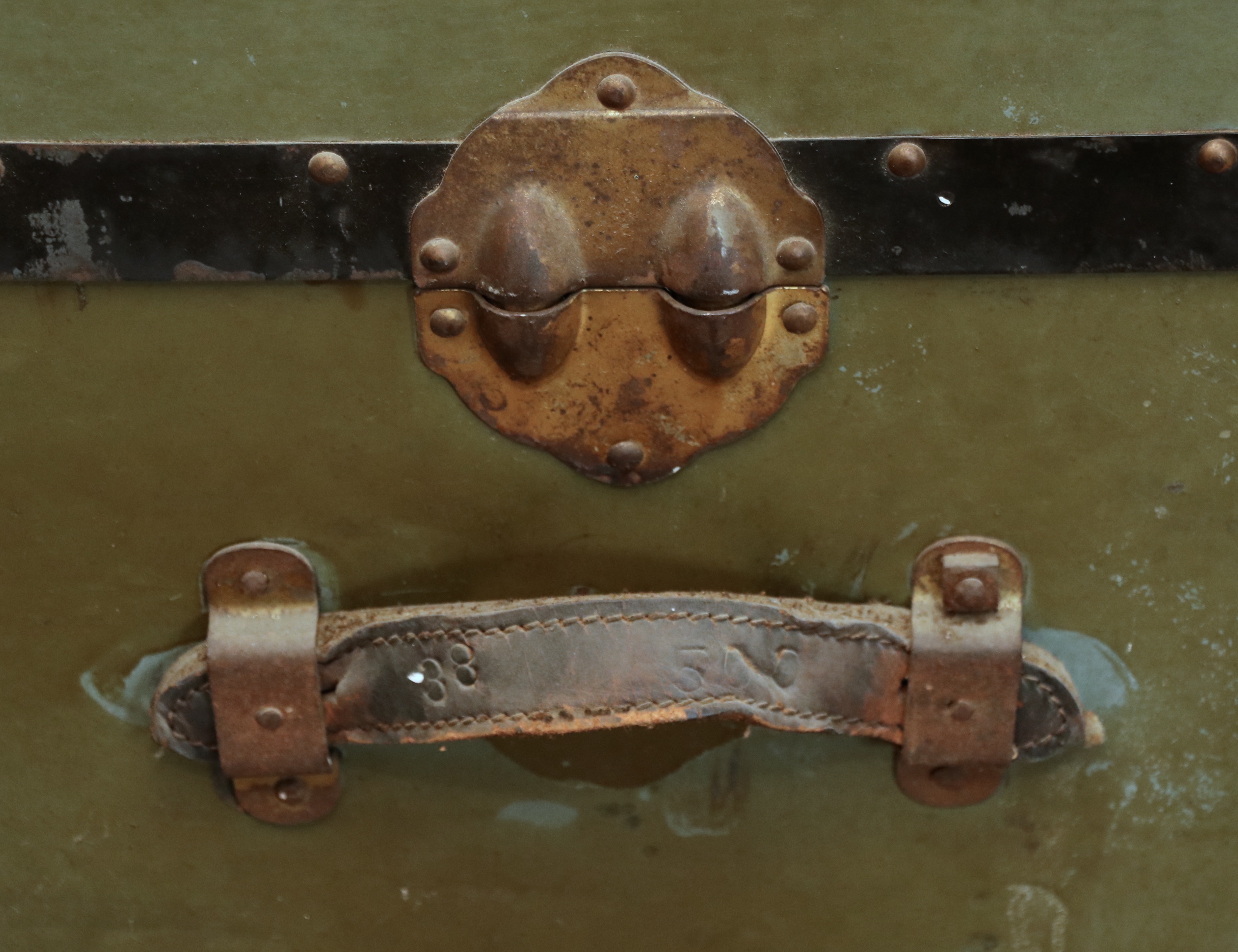 Flat-Top Steamer Trunk Personalized "Frances Morris", Early 20th Century