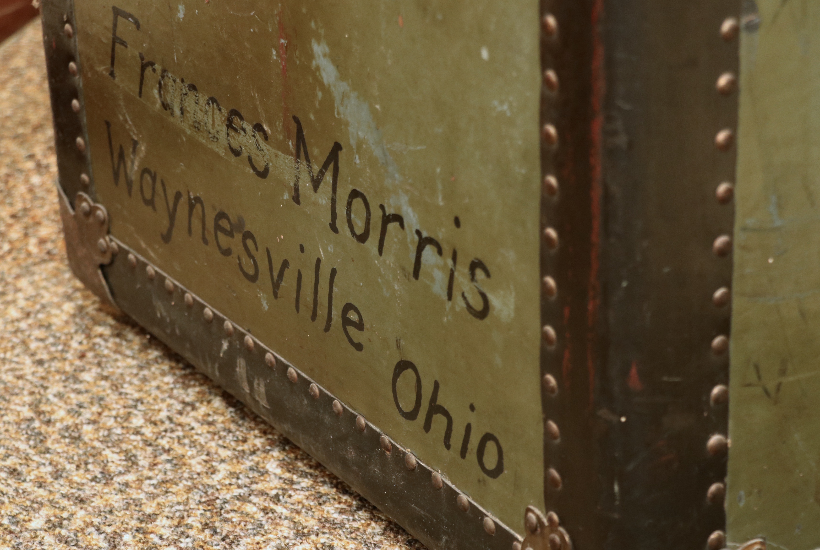 Flat-Top Steamer Trunk Personalized "Frances Morris", Early 20th Century