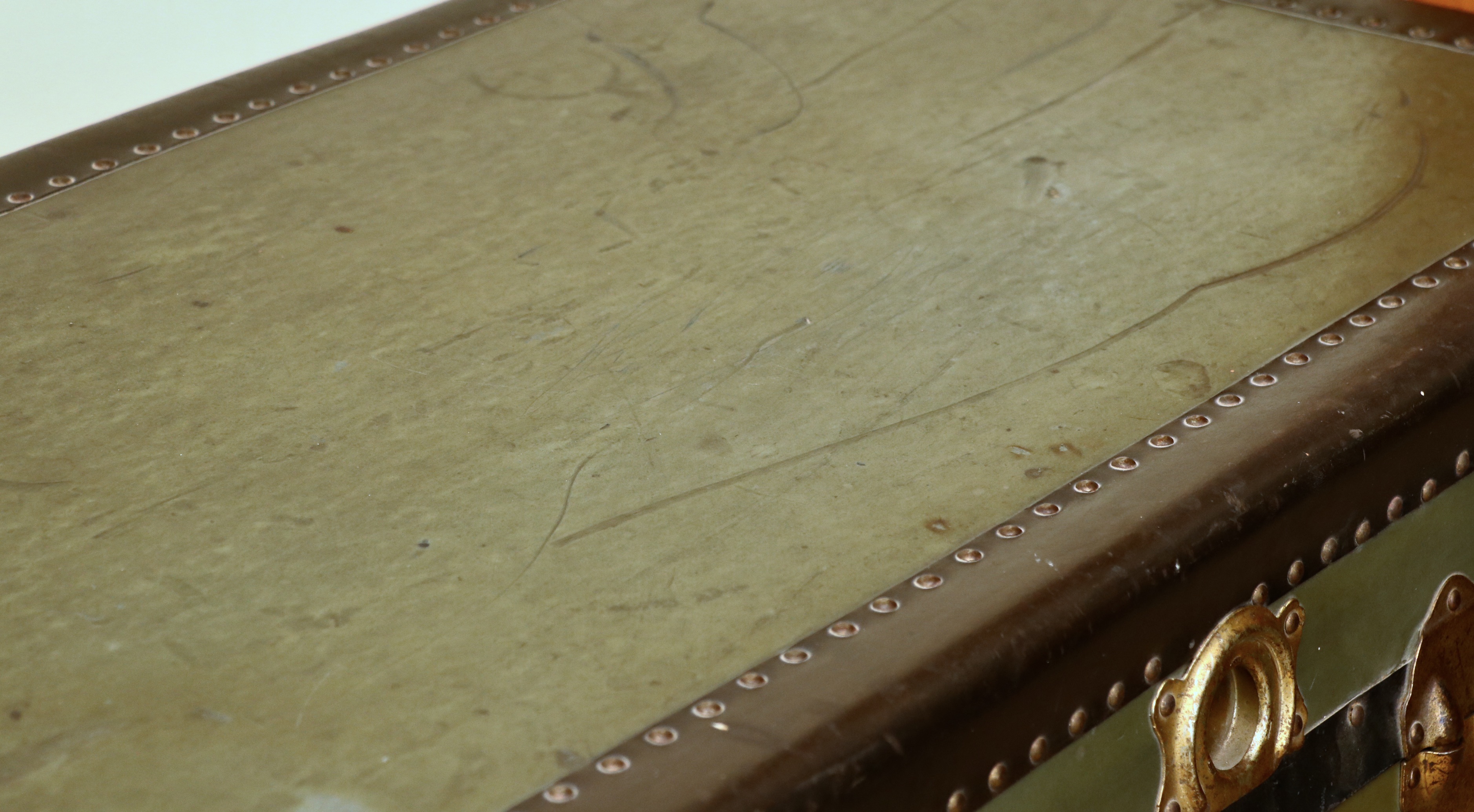 Flat-Top Steamer Trunk Personalized "Frances Morris", Early 20th Century