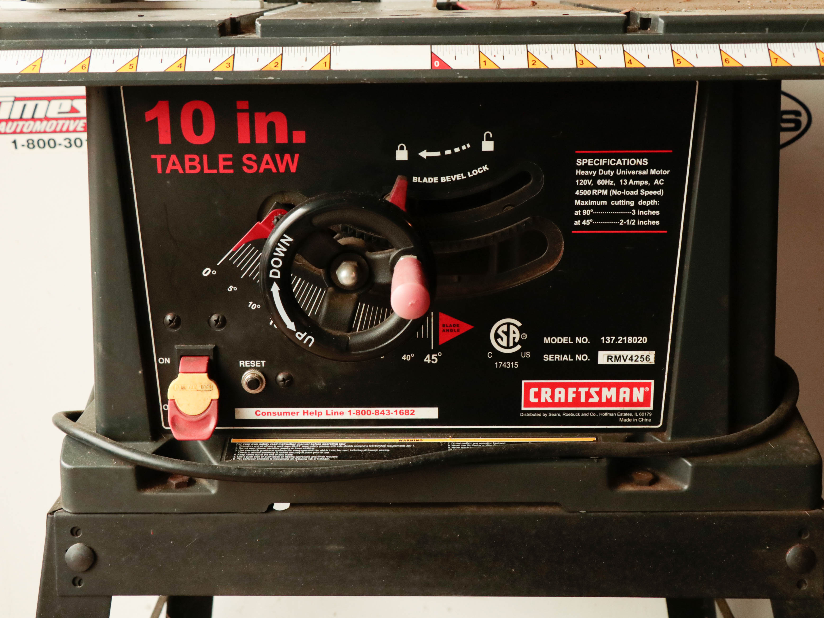 Craftsman 10" Table Saw, Craftsman Router Table and Other Tools