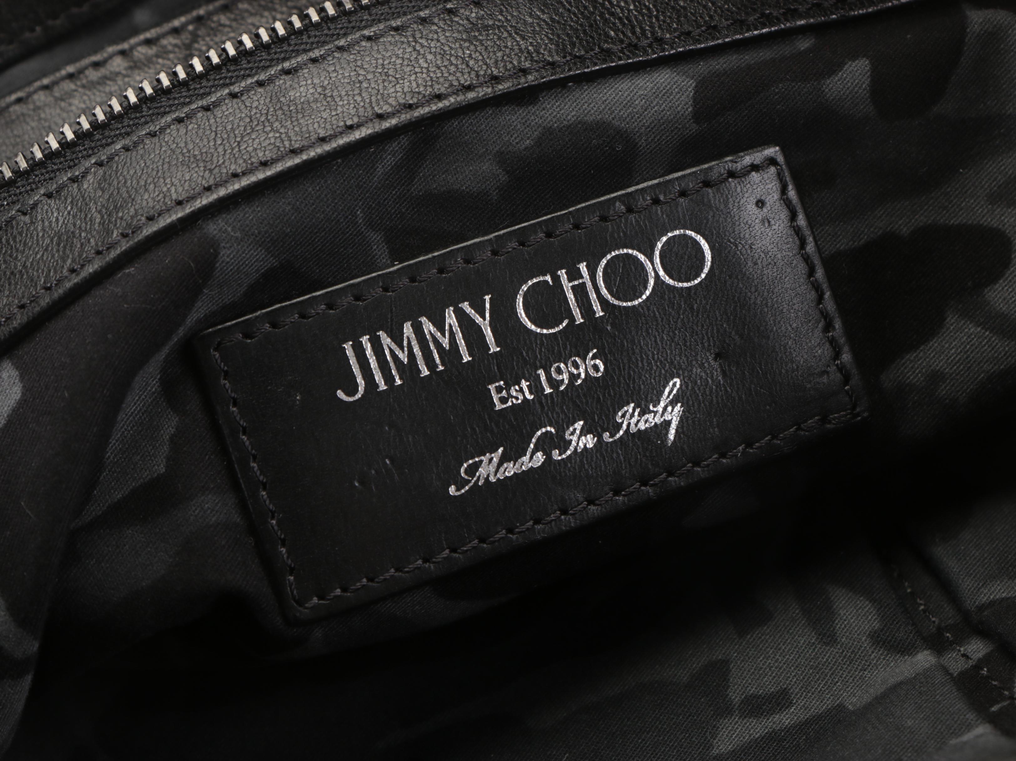 Jimmy Choo Star Studded Oversized Clutch in Black Leather