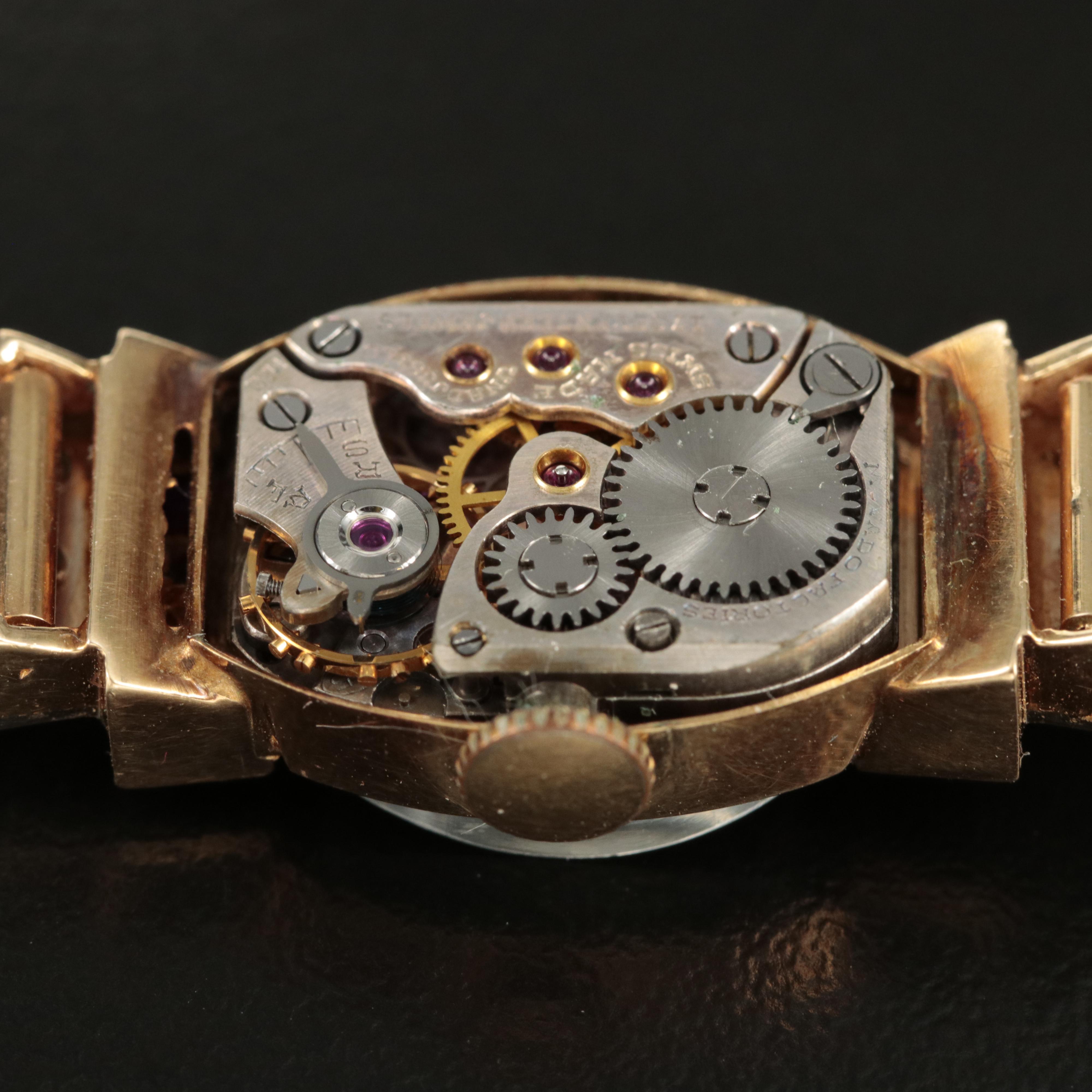 Vintage Movado 14K Ruby and Diamond Watch