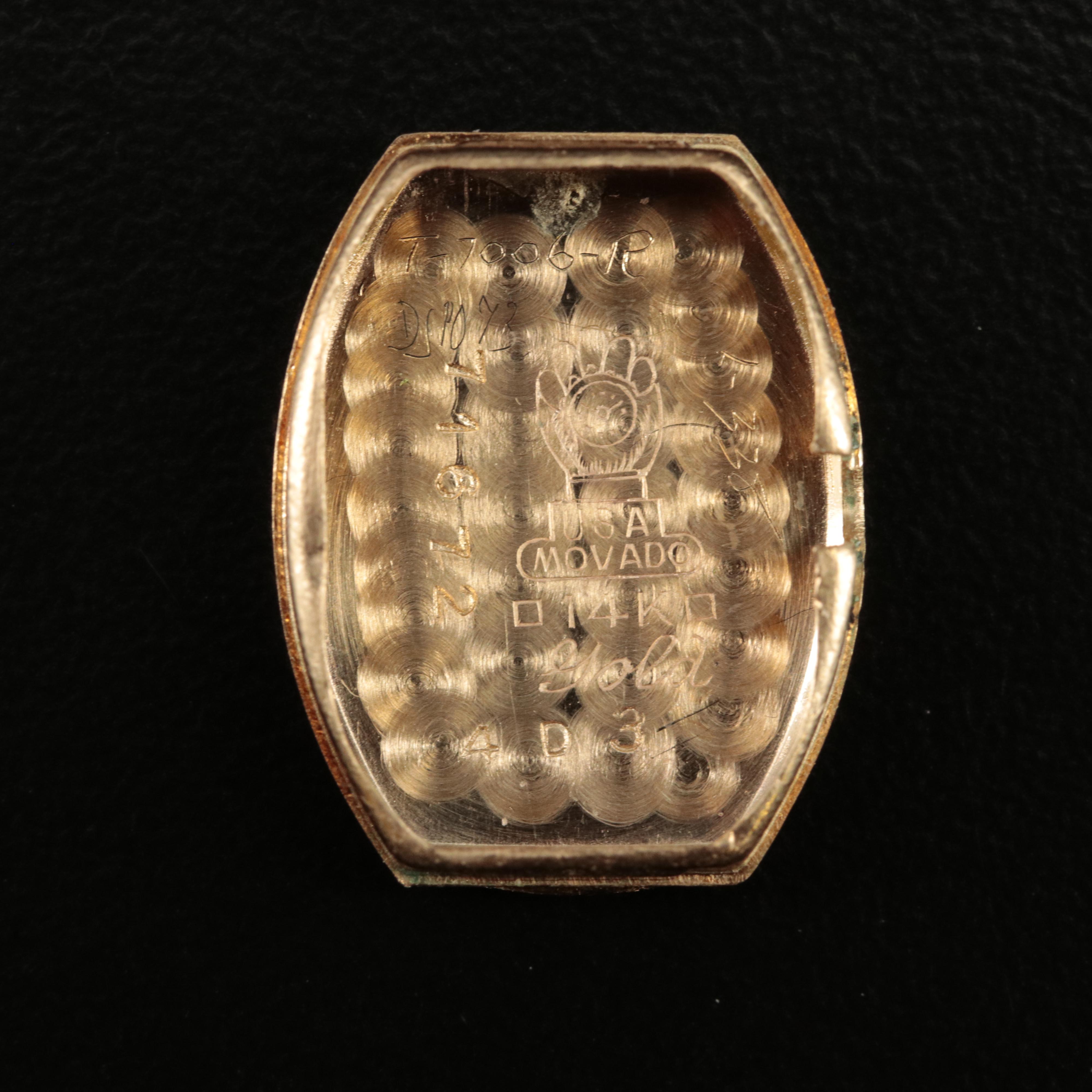 Vintage Movado 14K Ruby and Diamond Watch