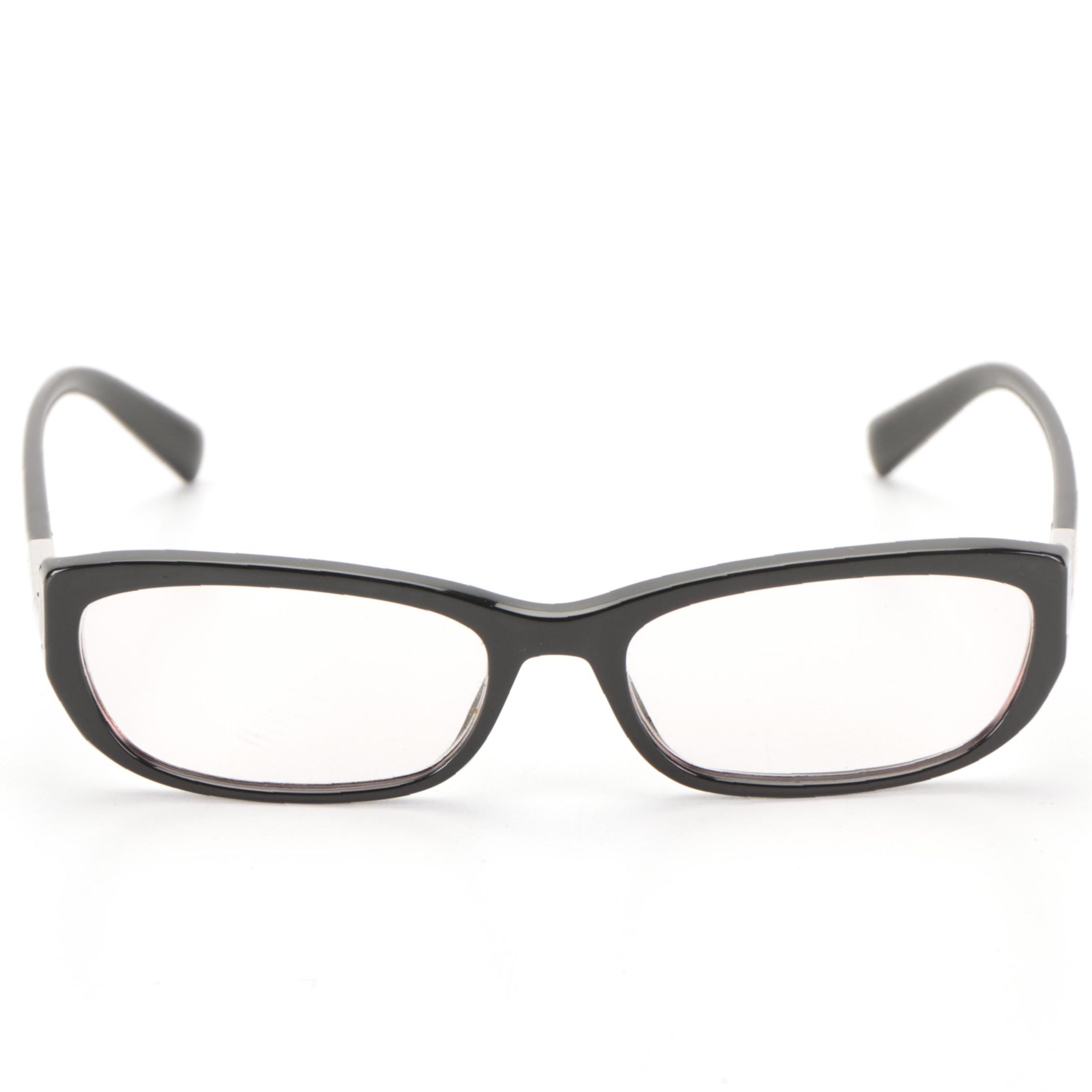 Prada VPR03N Black and Metal Frame Eyeglasses with Case