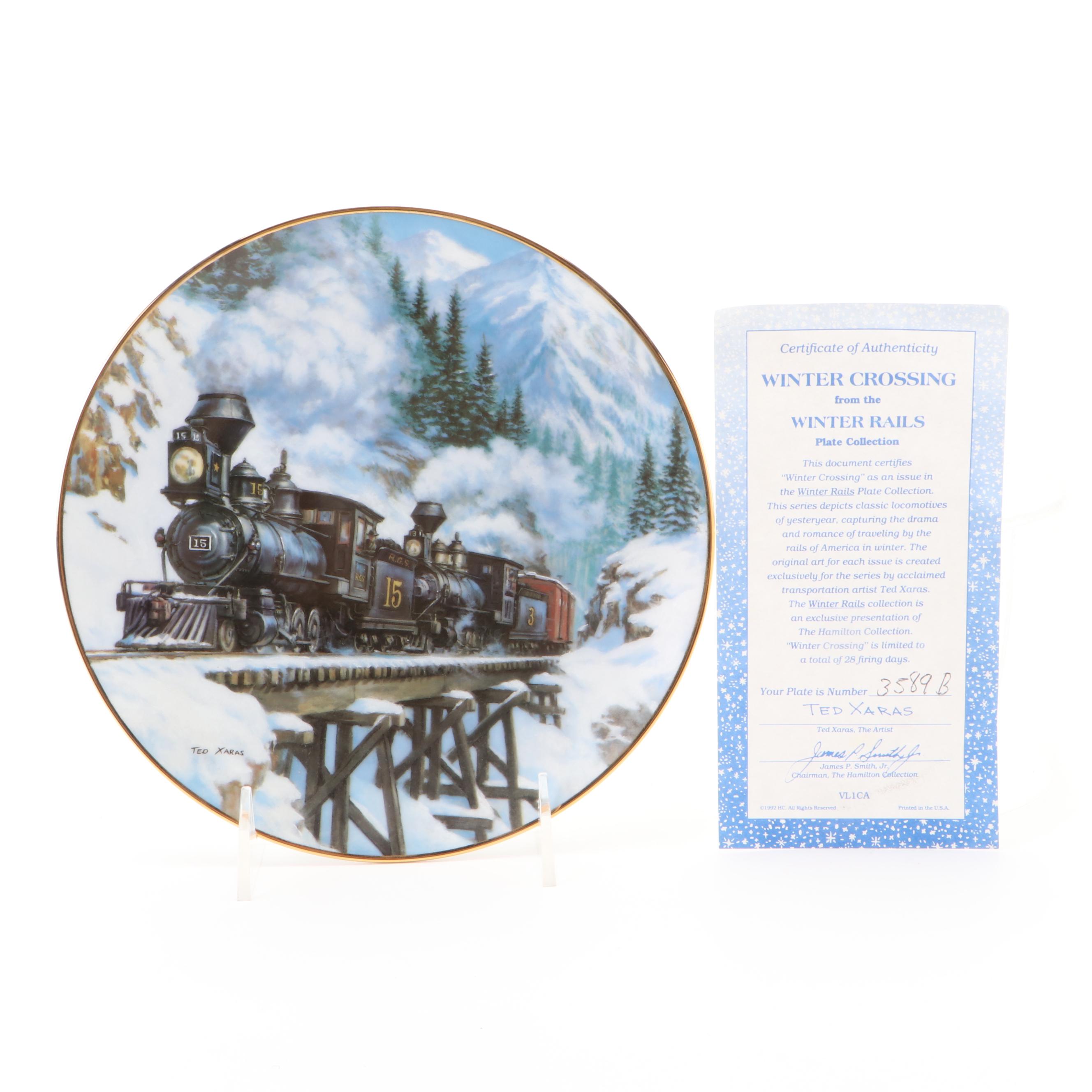 The Hamilton Collection "Winter Rails" Series Porcelain Collector Plates