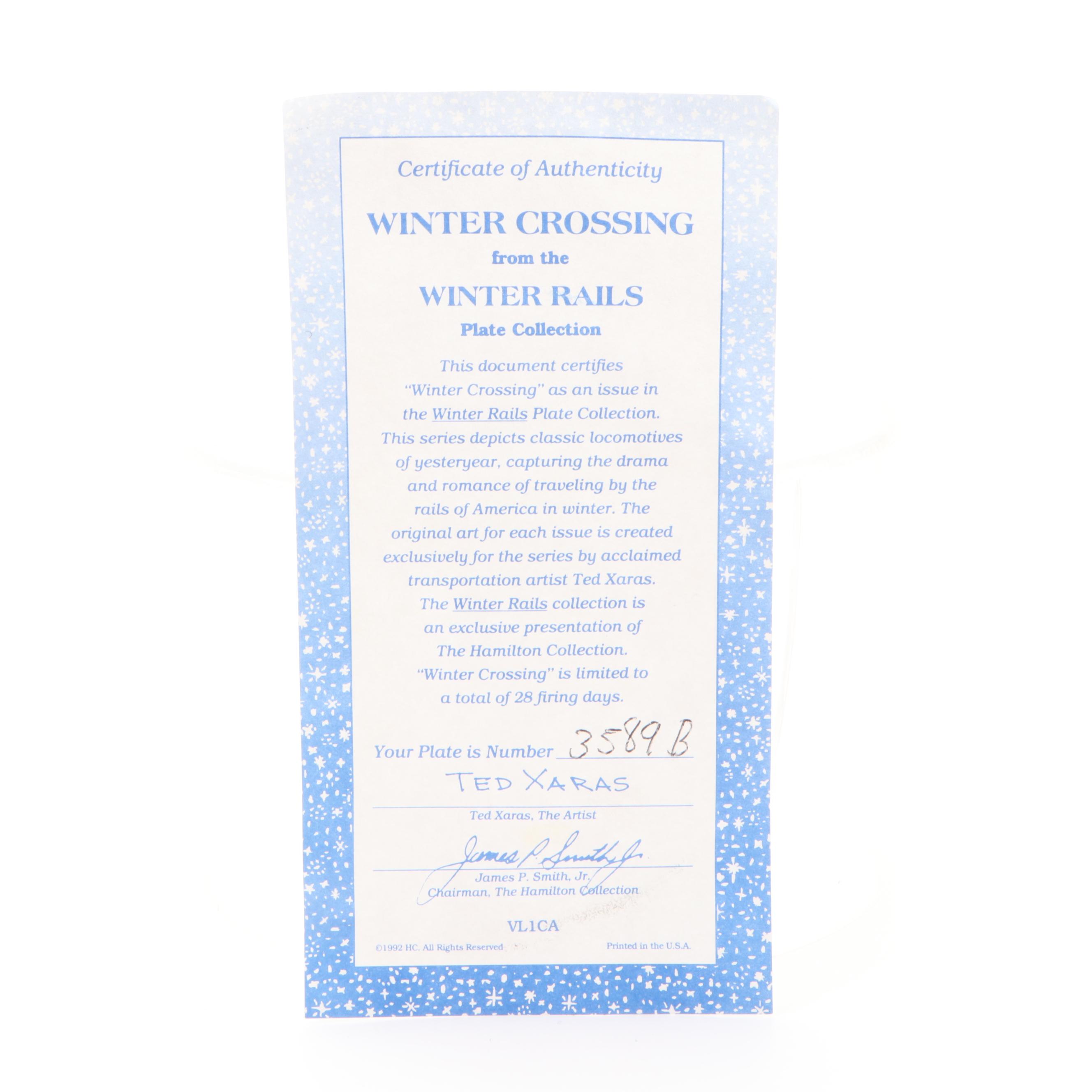 The Hamilton Collection "Winter Rails" Series Porcelain Collector Plates