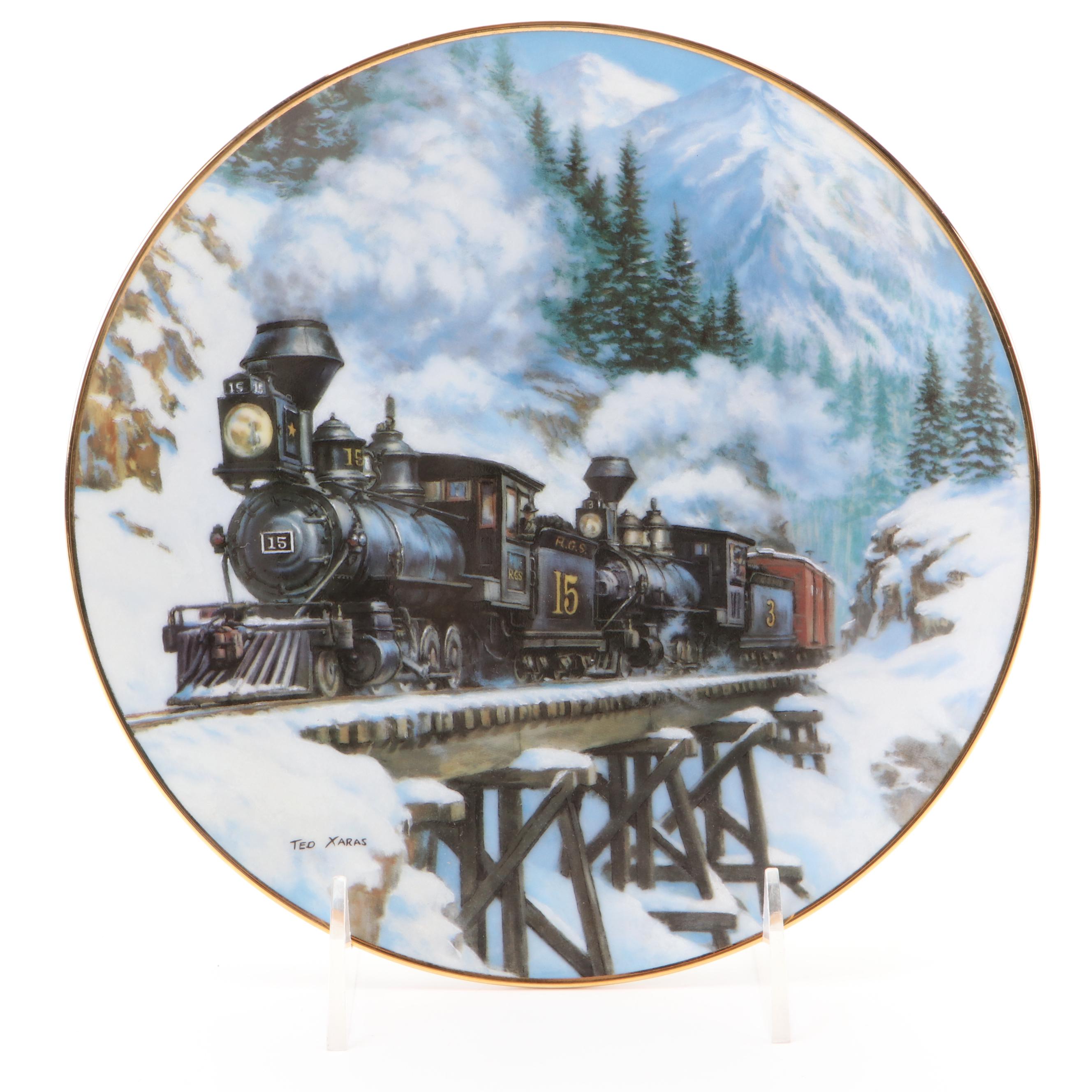 The Hamilton Collection "Winter Rails" Series Porcelain Collector Plates