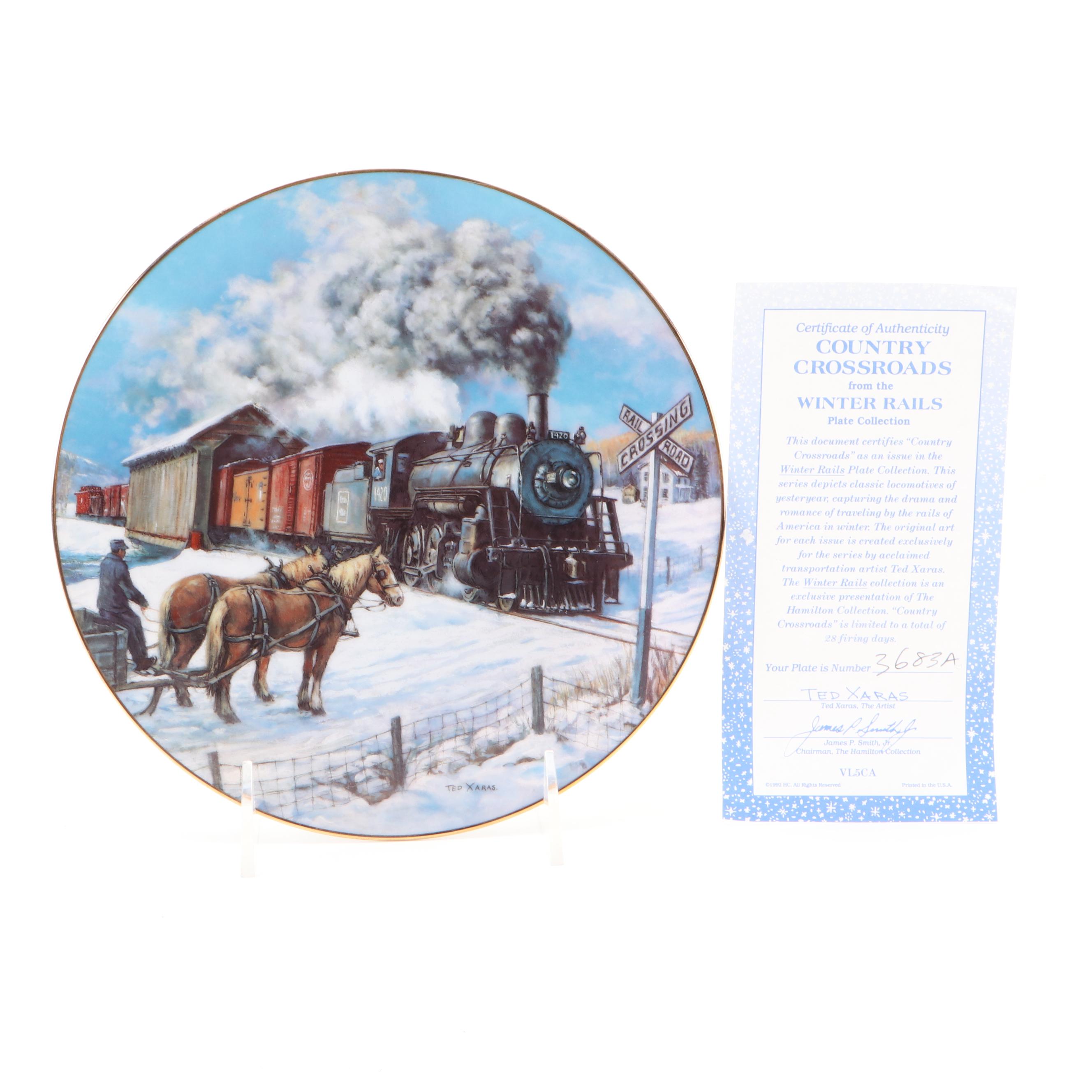The Hamilton Collection "Winter Rails" Series Porcelain Collector Plates