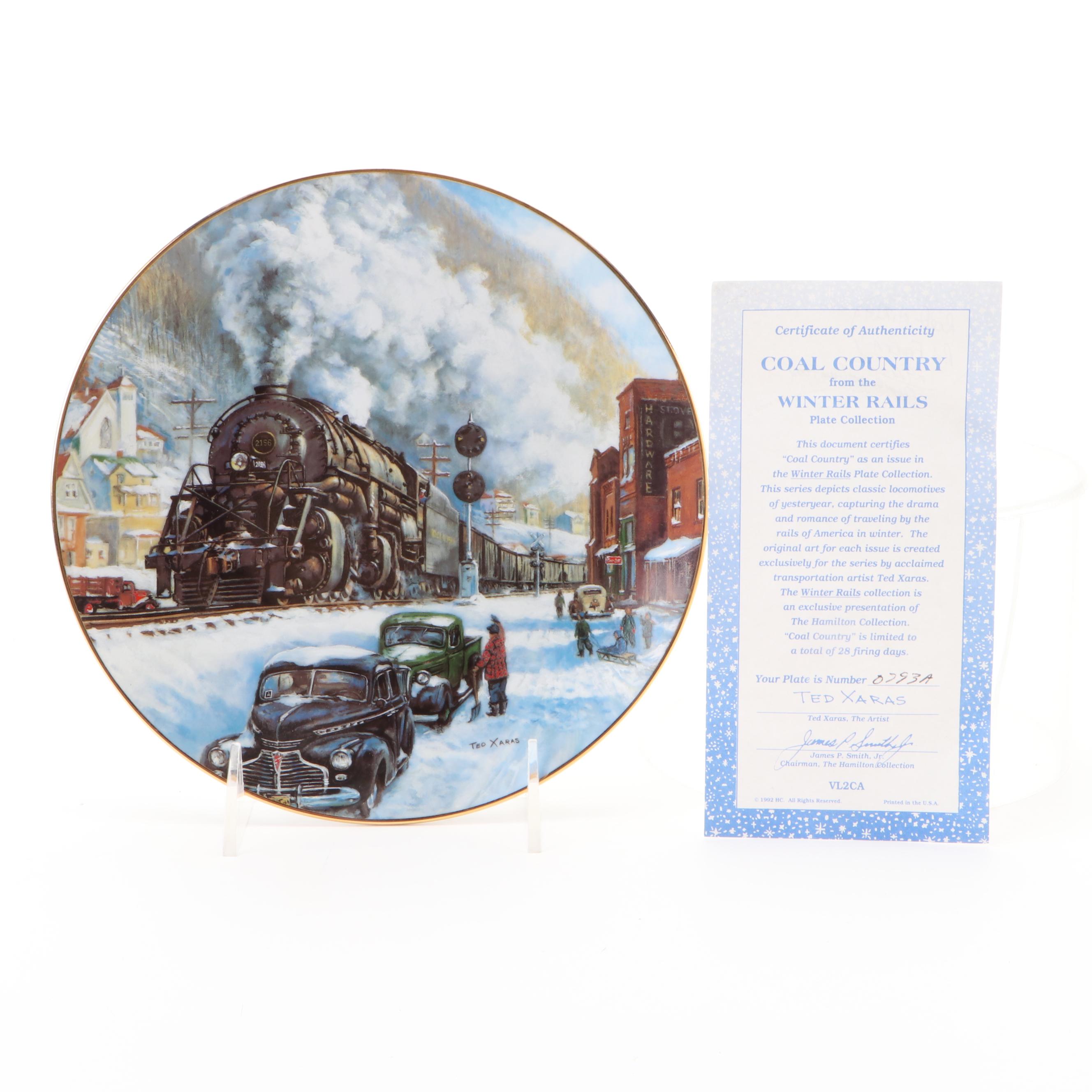 The Hamilton Collection "Winter Rails" Series Porcelain Collector Plates