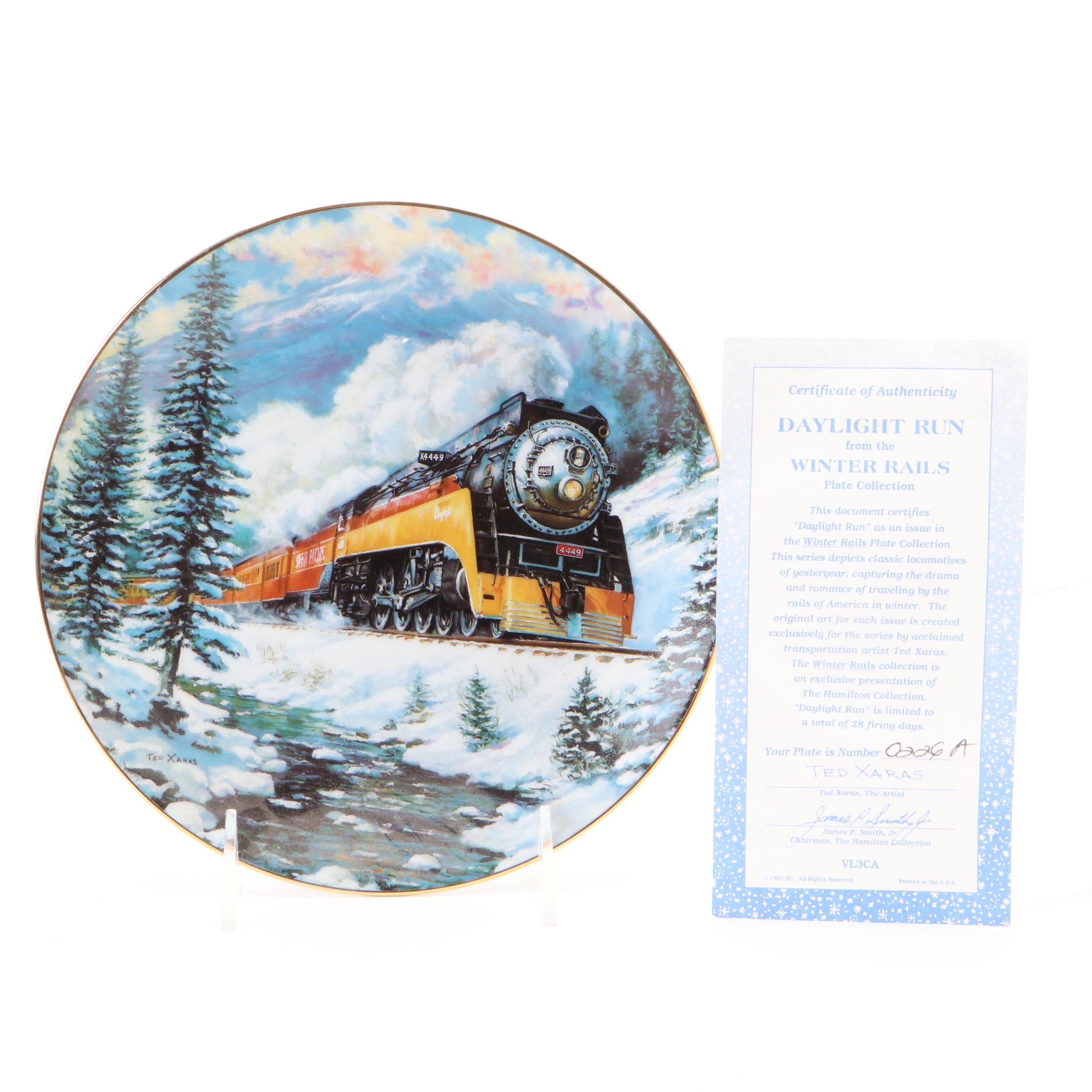 The Hamilton Collection "Winter Rails" Series Porcelain Collector Plates