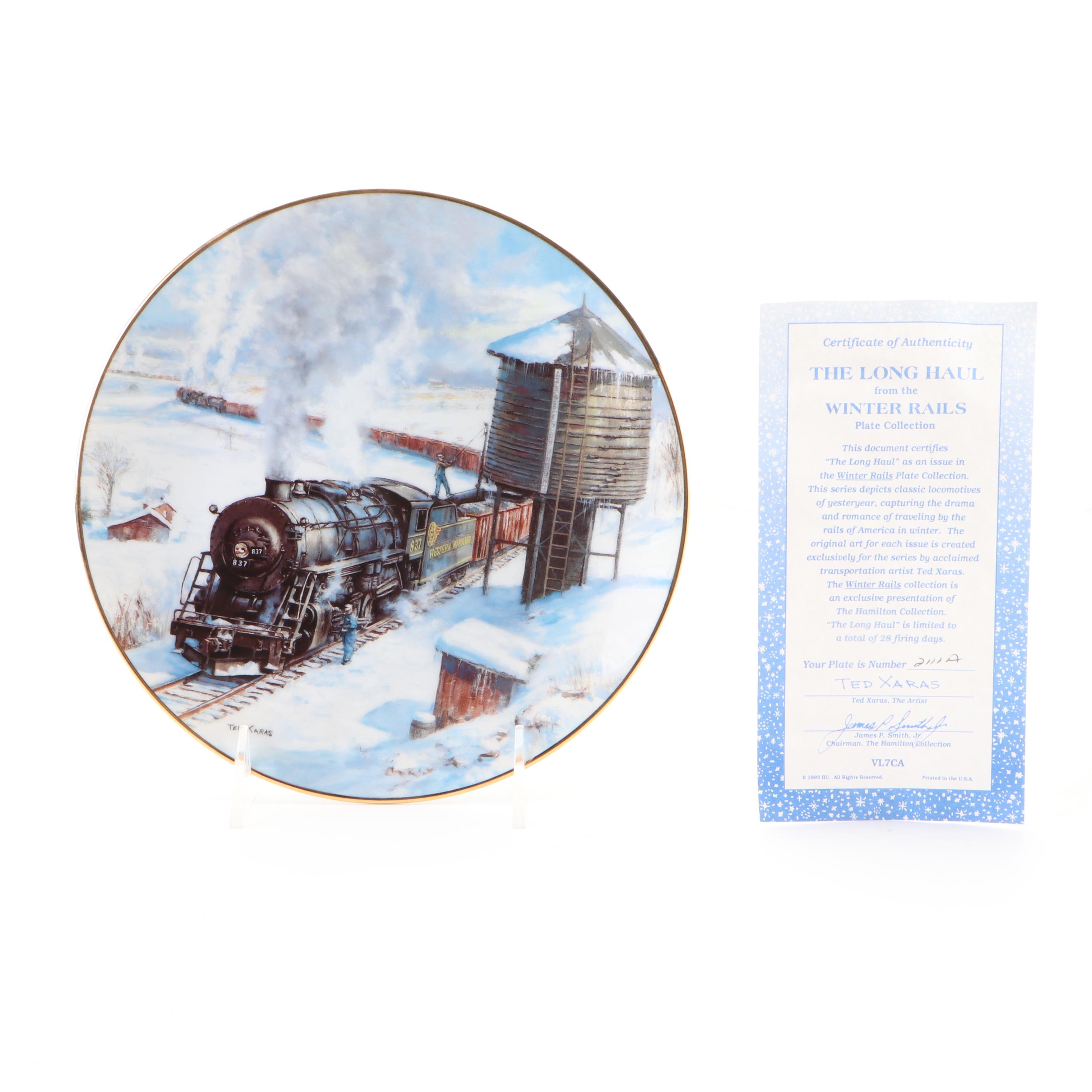 The Hamilton Collection "Winter Rails" Series Porcelain Collector Plates
