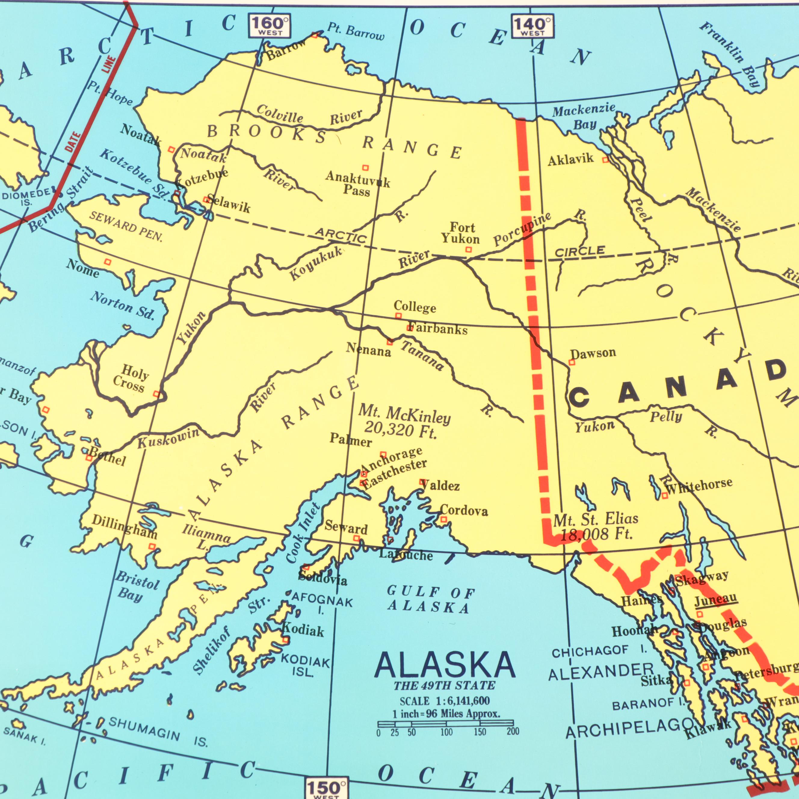 "Cram's  Beginners Map of the United States" Wall Mount Classroom Map