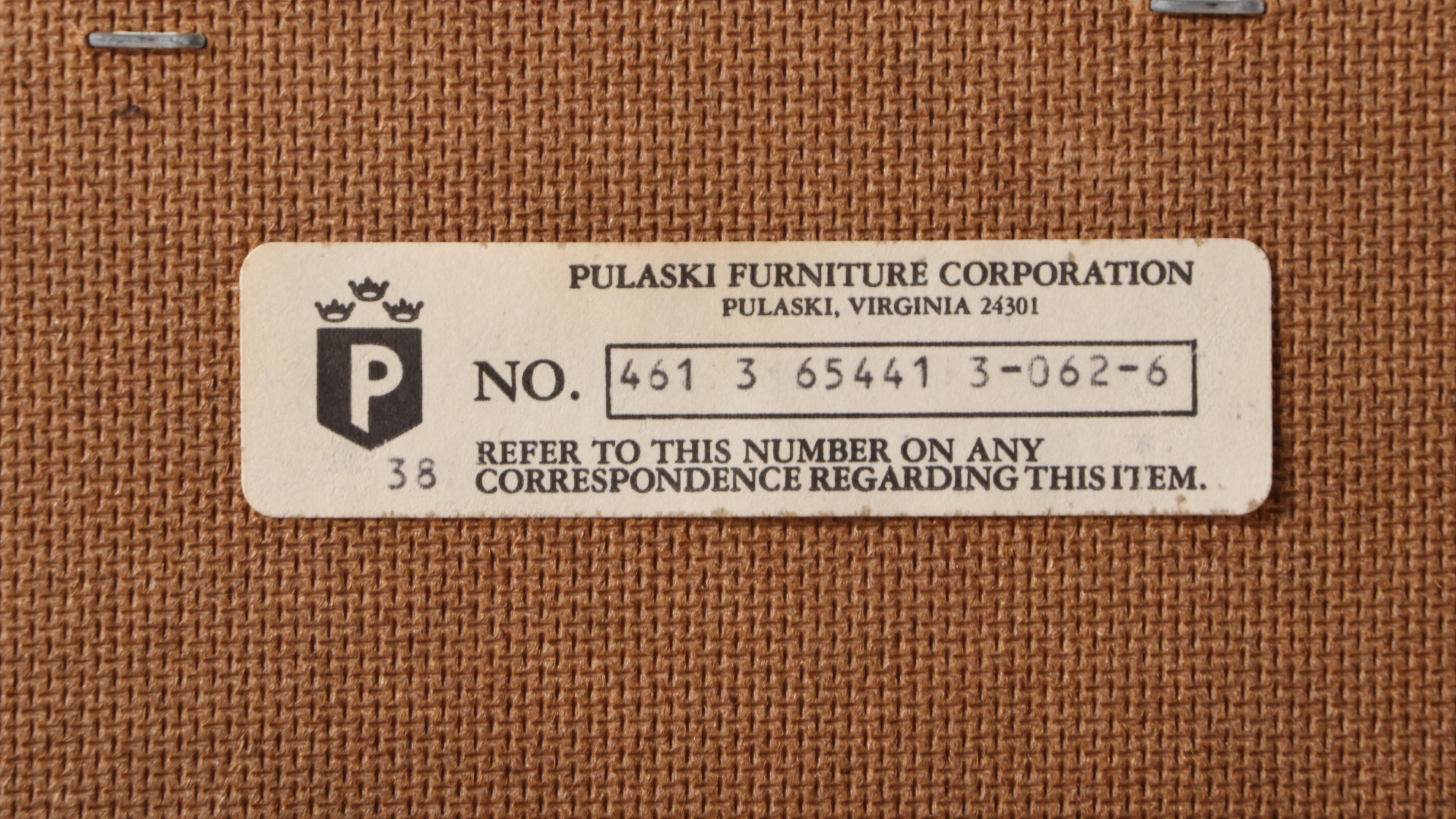 Pulaski "Keepsakes" Oak and Stained Glass Serpentine China Cabinet