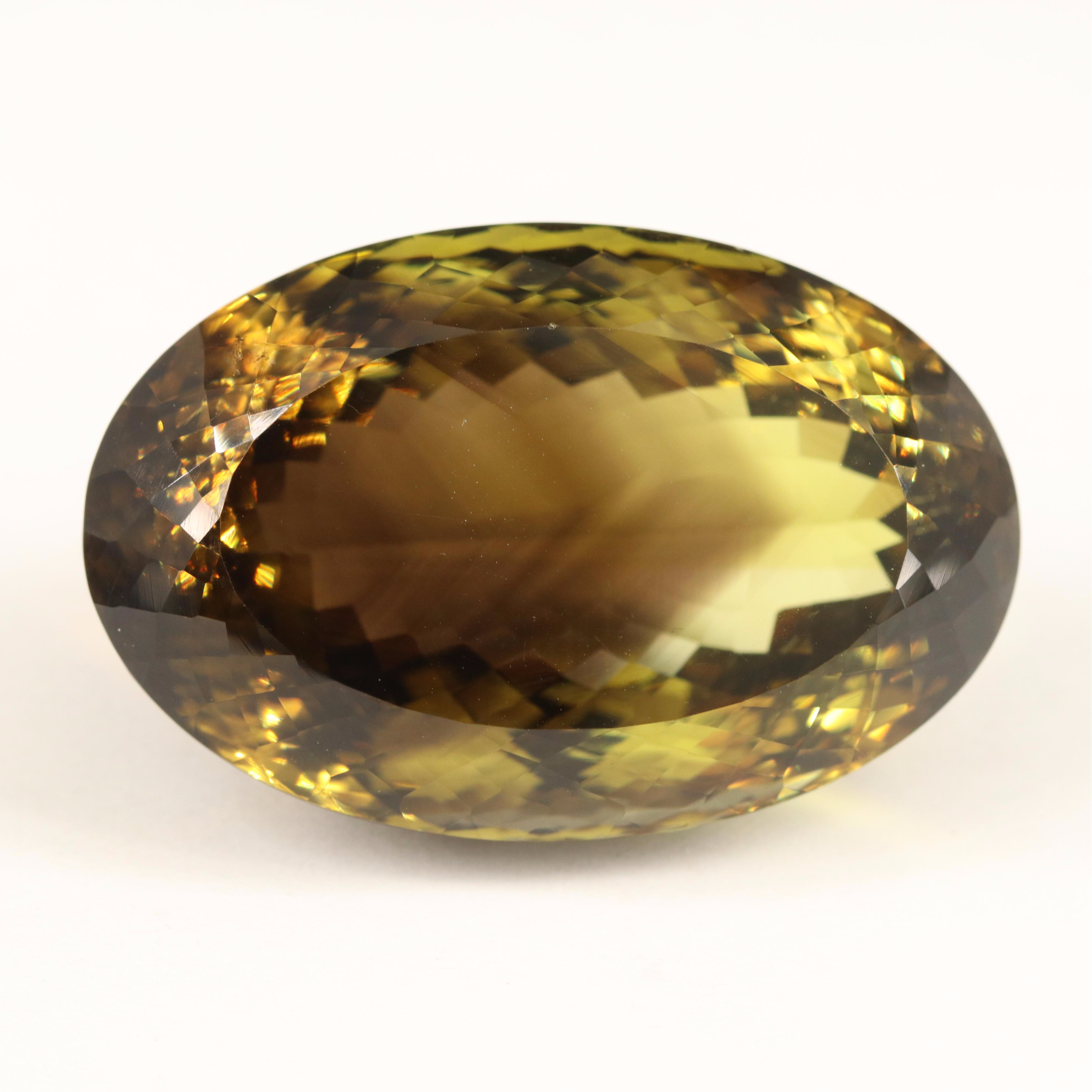 Loose 130.25 CT Oval Faceted Quartz