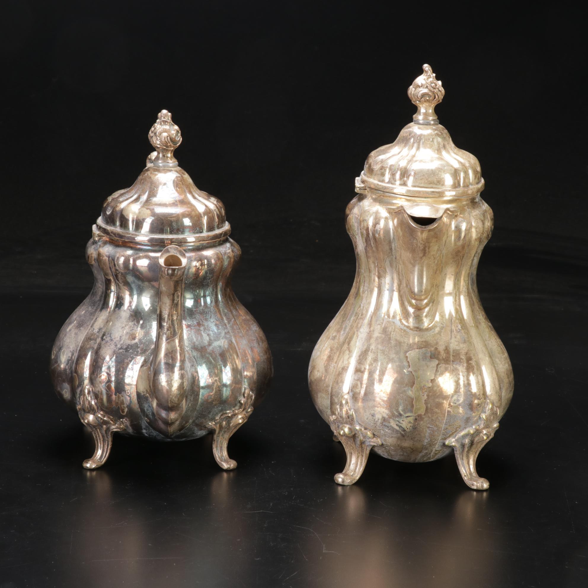 Wilhelm Bender German 835 Silver Coffee and Tea Service, Late 19th Century