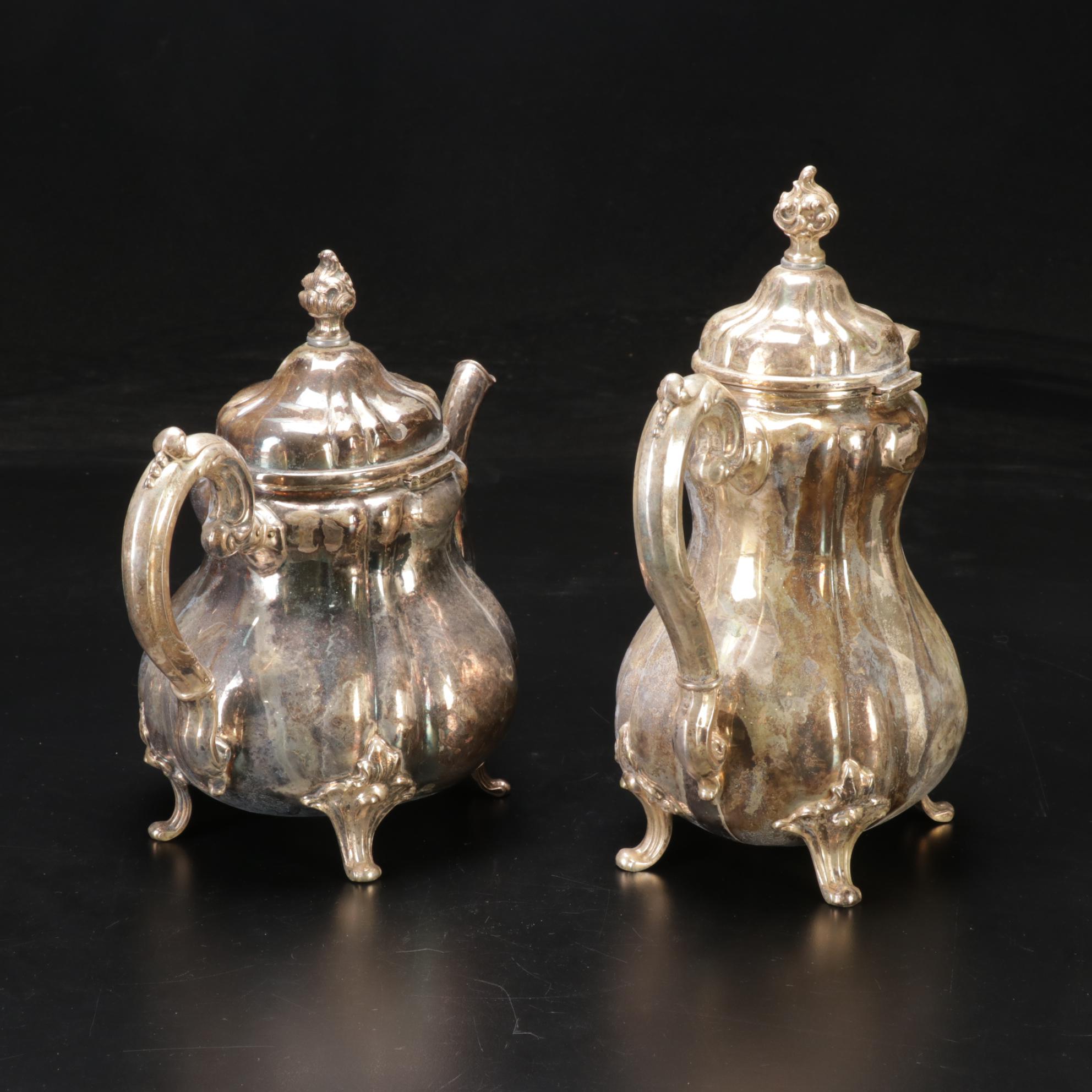 Wilhelm Bender German 835 Silver Coffee and Tea Service, Late 19th Century