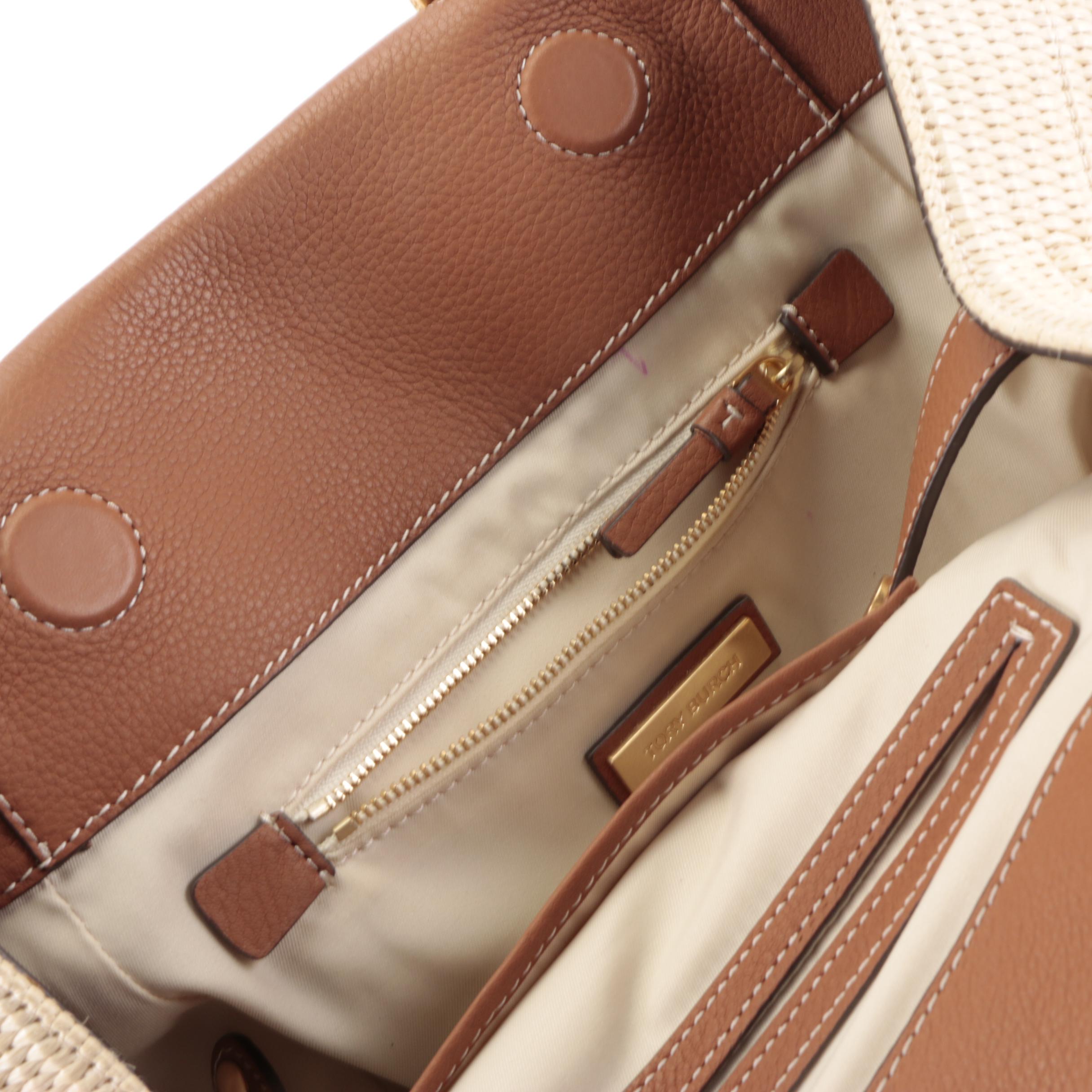 Tory Burch Satchel in Raffia and Leather