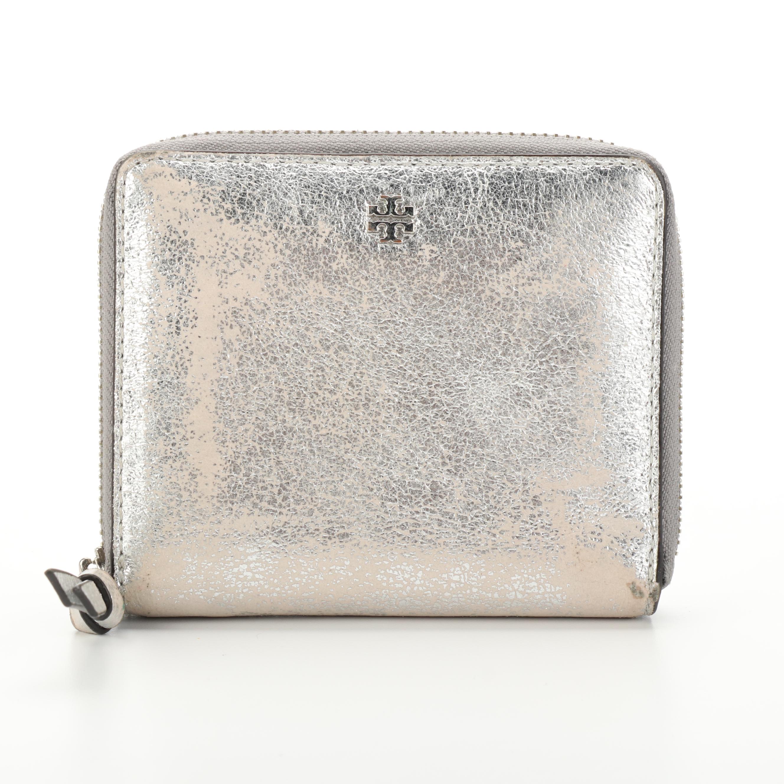 Tory Burch Patent Leather Tote with Metallic and Grained Leather Wallets