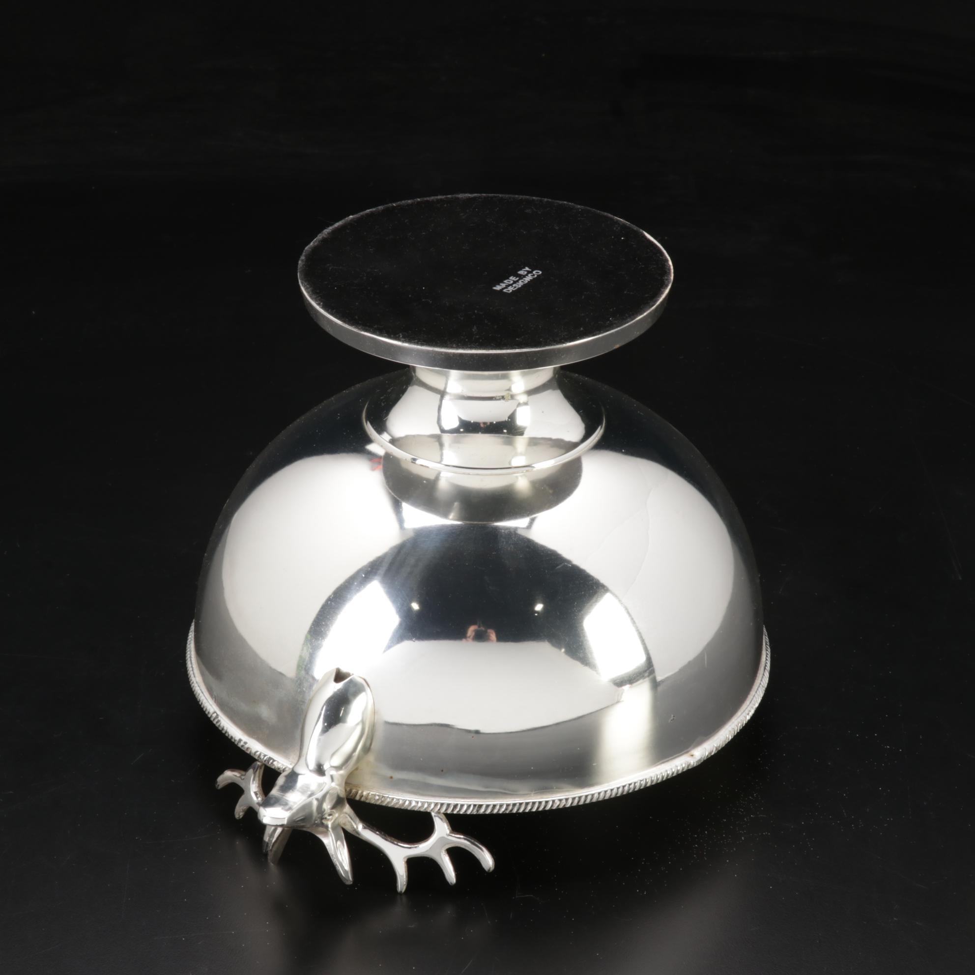 Designco Stainless Steel Stag Head Footed Bowl