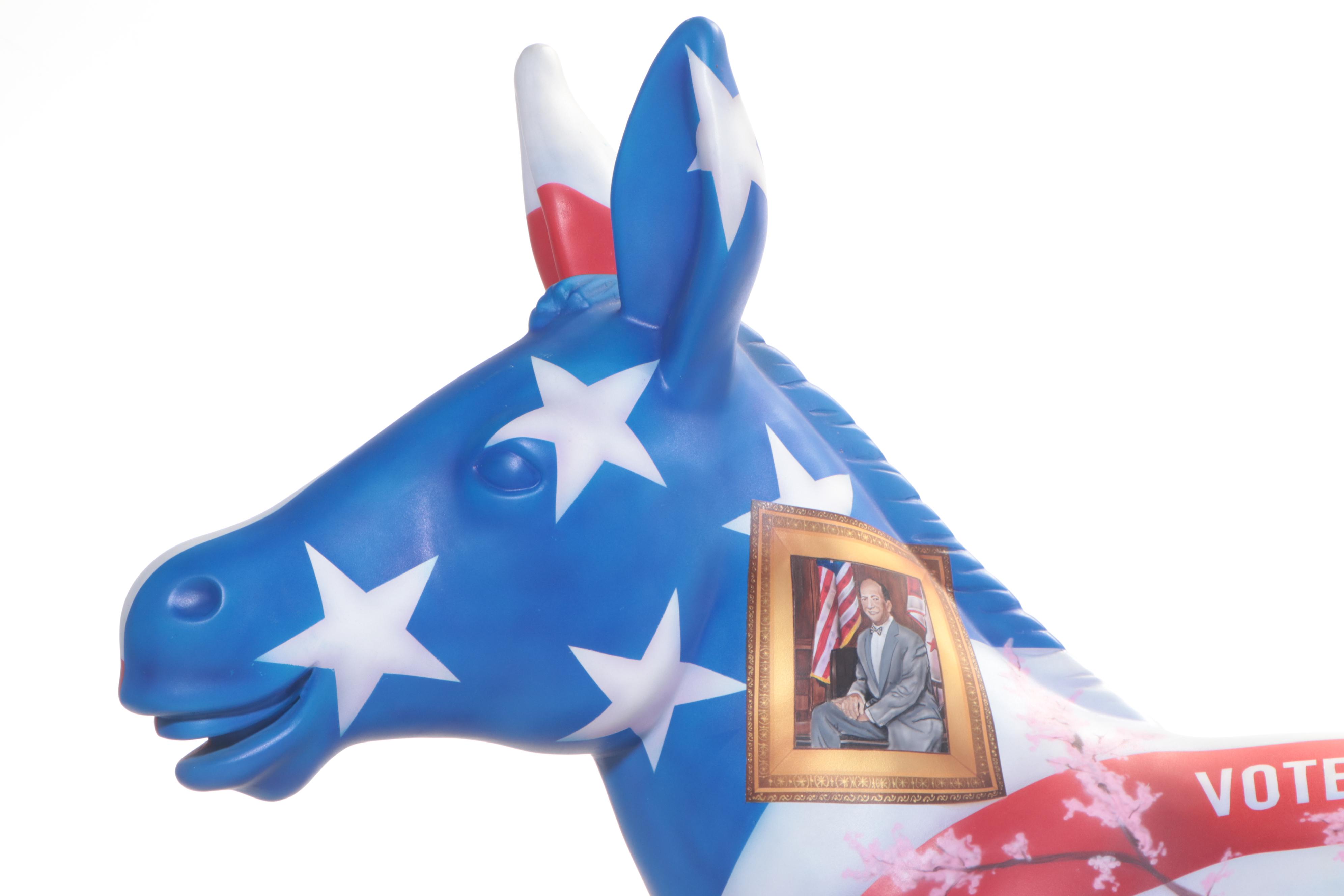 Democratic "Vote D.C." Donkey Parade Float Figure on Rolling Base