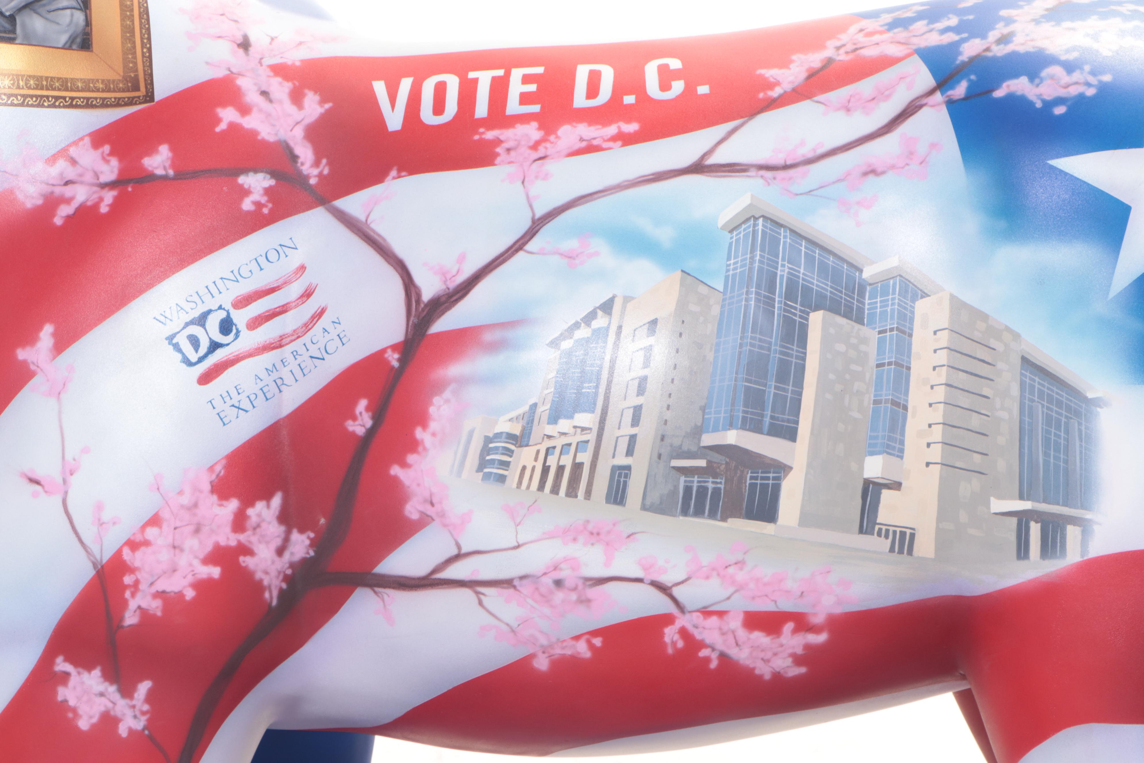 Democratic "Vote D.C." Donkey Parade Float Figure on Rolling Base