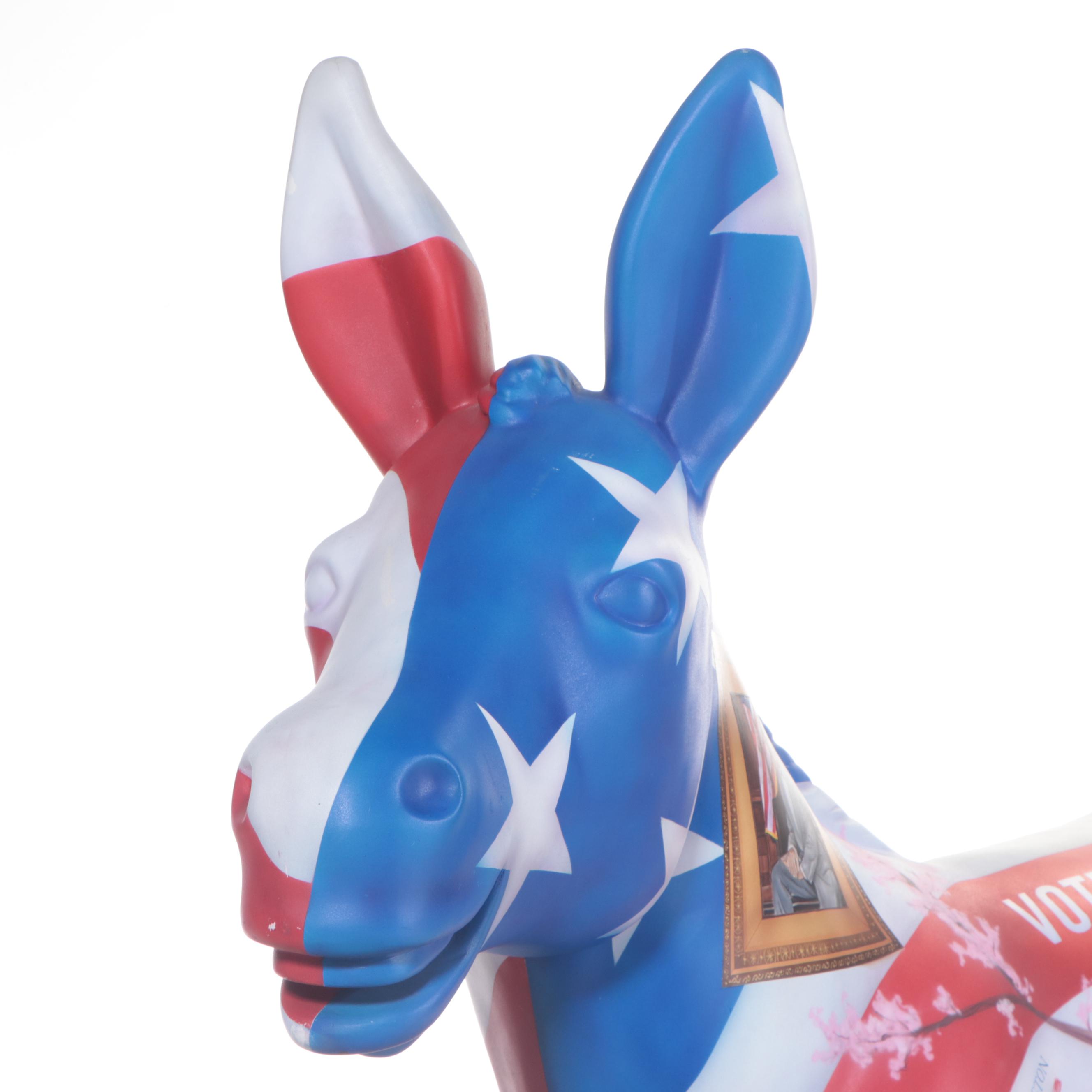 Democratic "Vote D.C." Donkey Parade Float Figure on Rolling Base