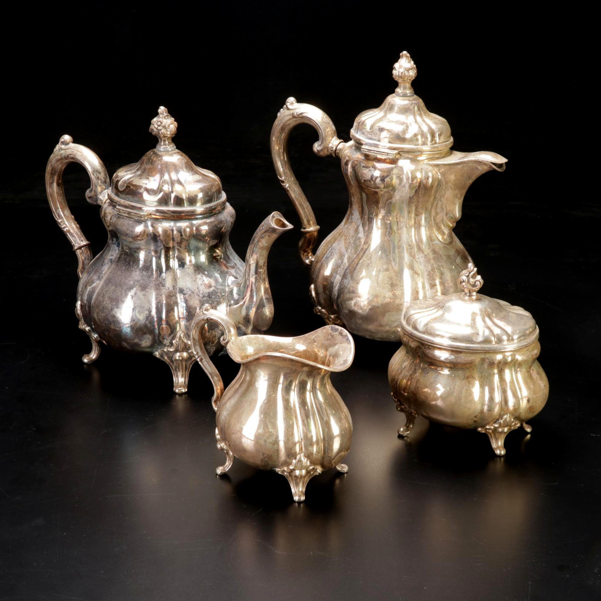 Wilhelm Bender German 835 Silver Coffee and Tea Service, Late 19th Century