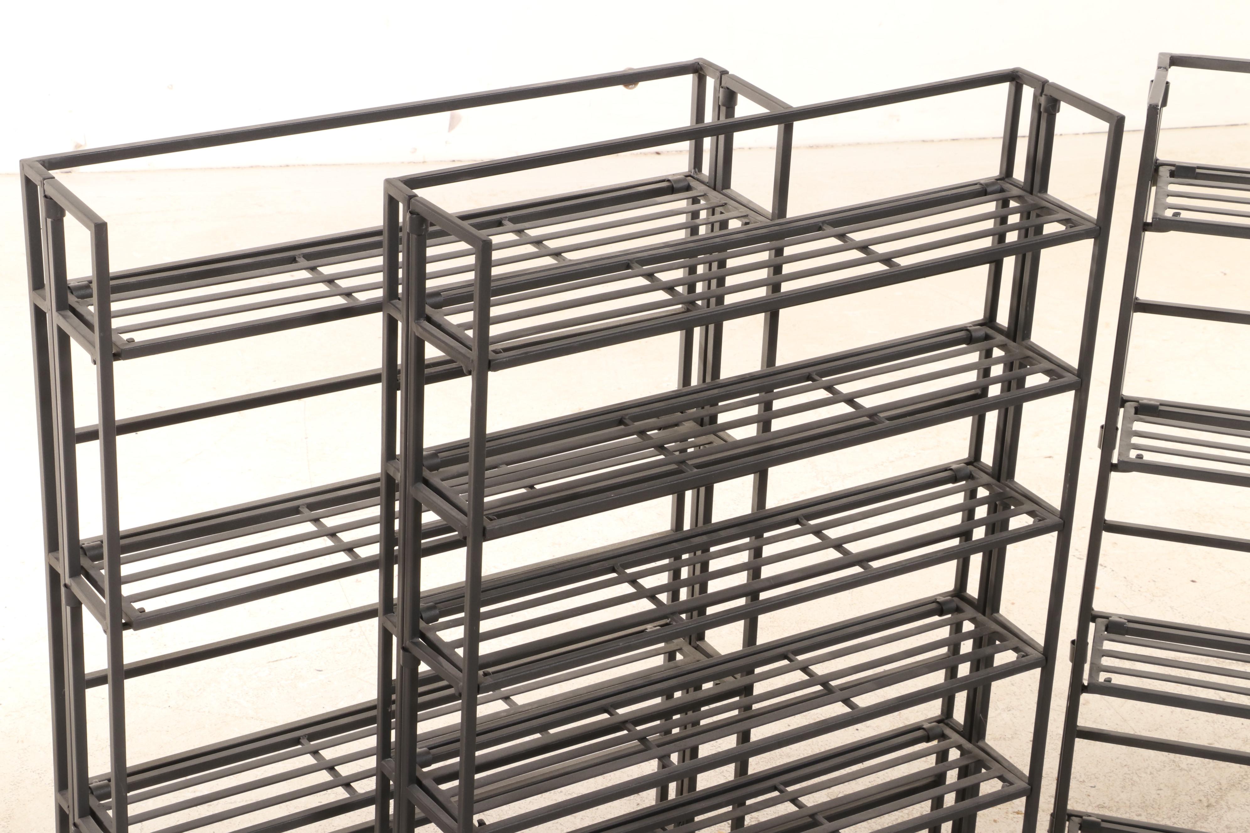 Three Folding Metal CD Storage Racks