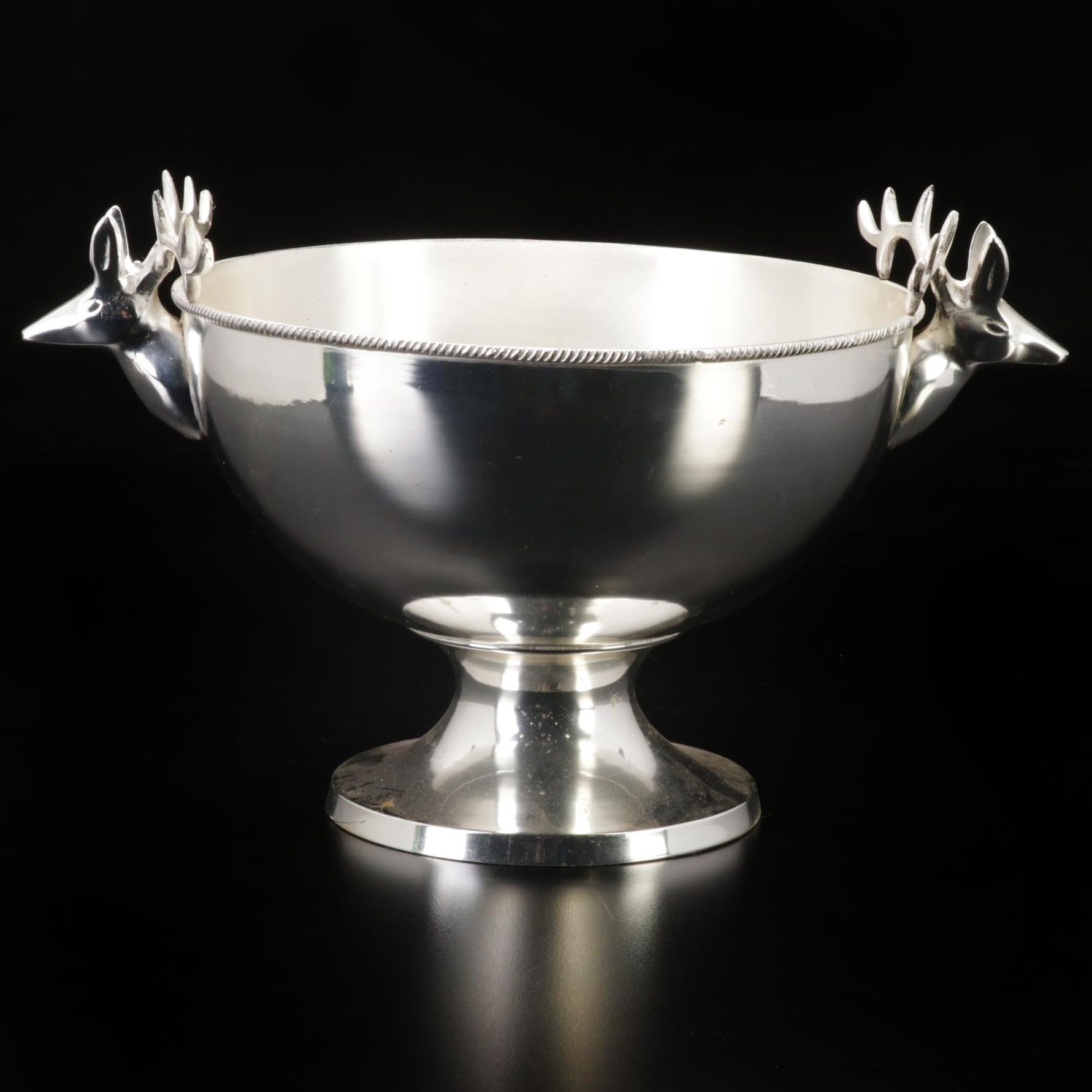 Designco Stainless Steel Stag Head Footed Bowl