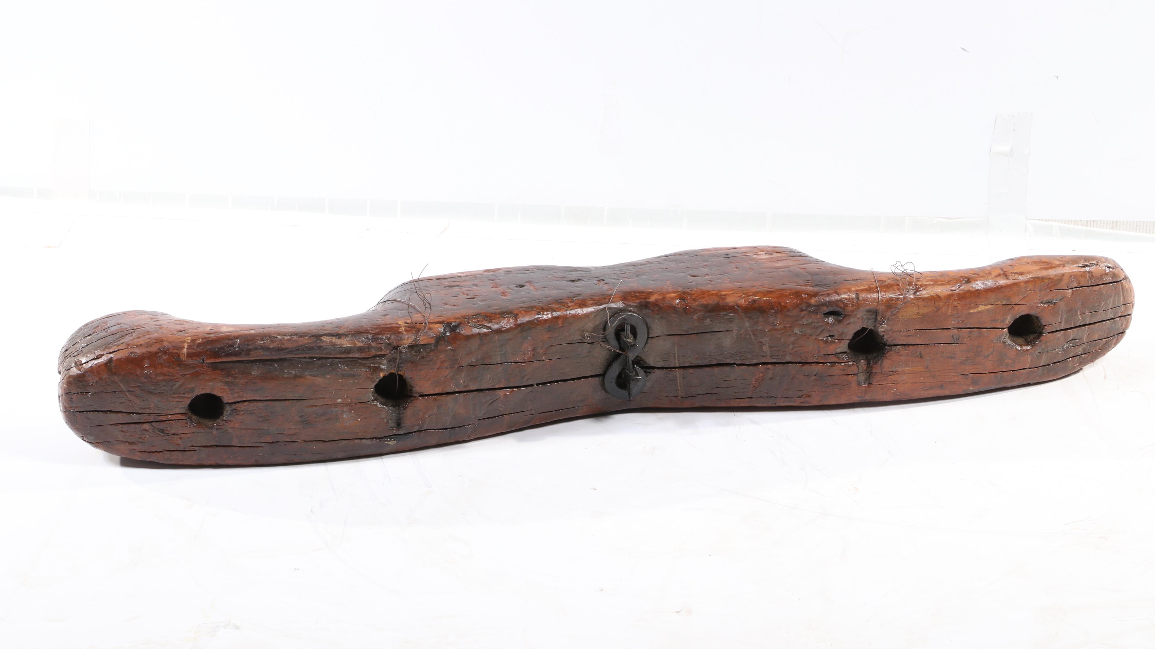 Wooden Oxen Yoke Beam with Iron Pole Ring