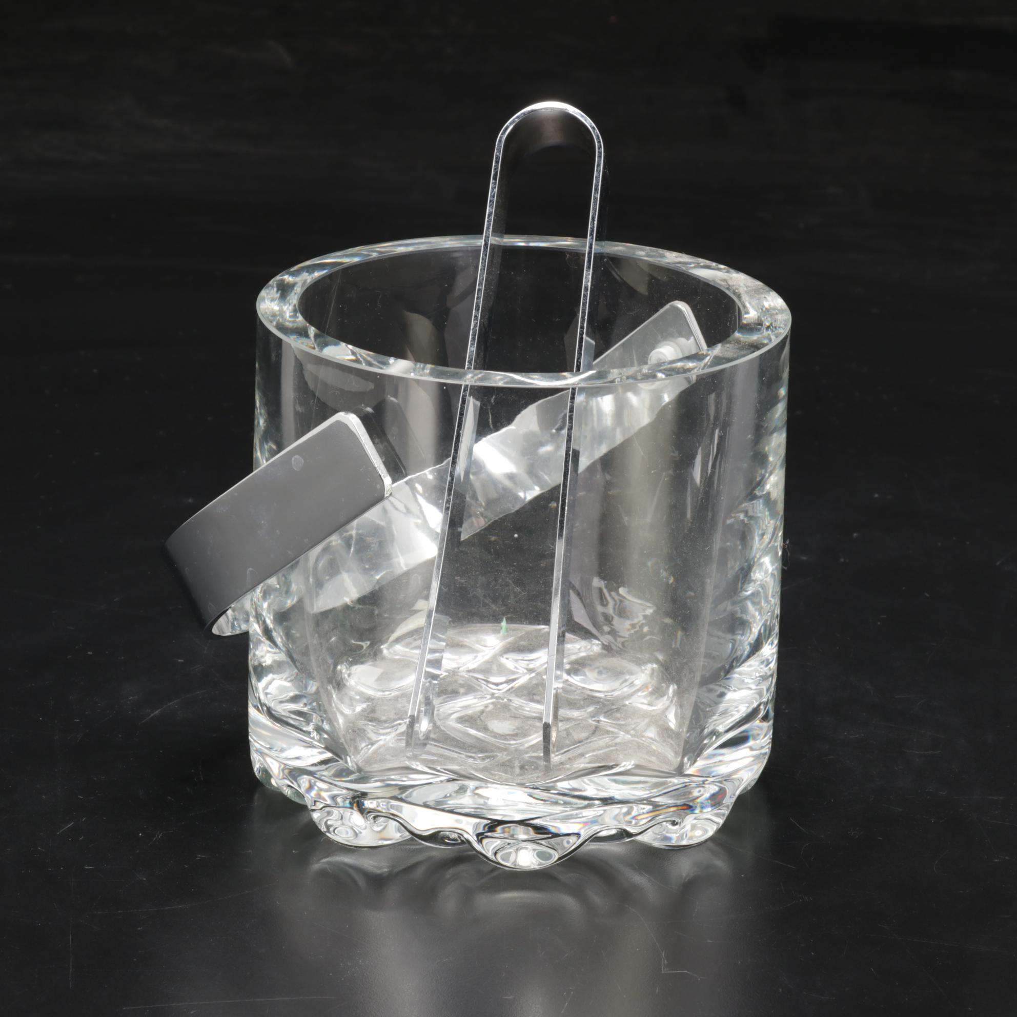 Orrefors "Erik" Ice Bucket and Glass with Other Crystal Stemware and Decanter