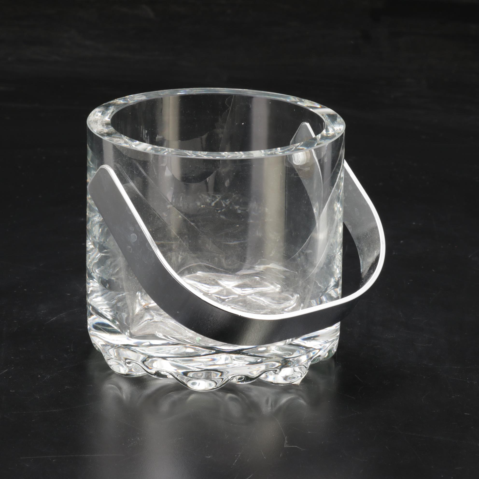 Orrefors "Erik" Ice Bucket and Glass with Other Crystal Stemware and Decanter