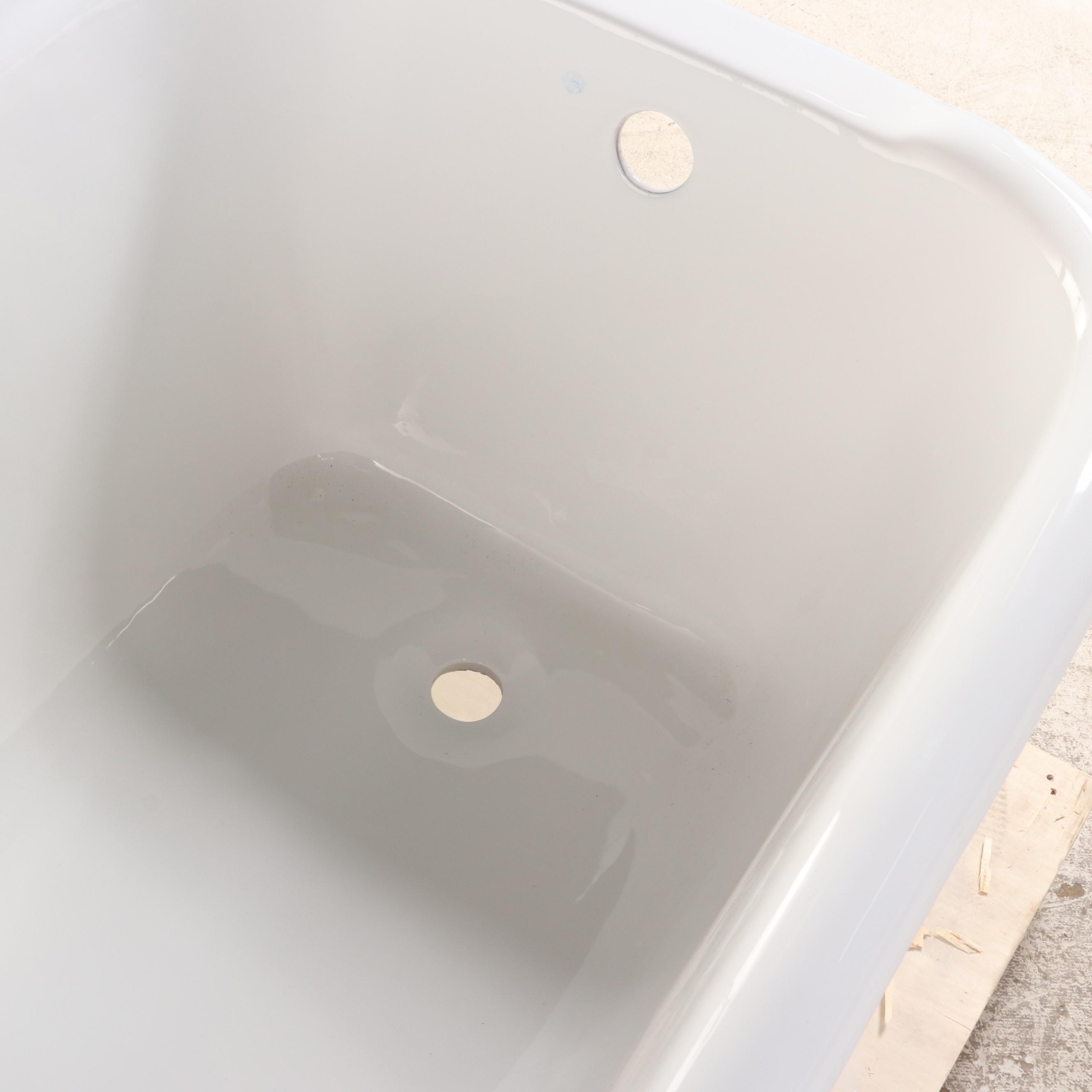 60" Freestanding Enameled Cast Iron Pedestal Tub in White