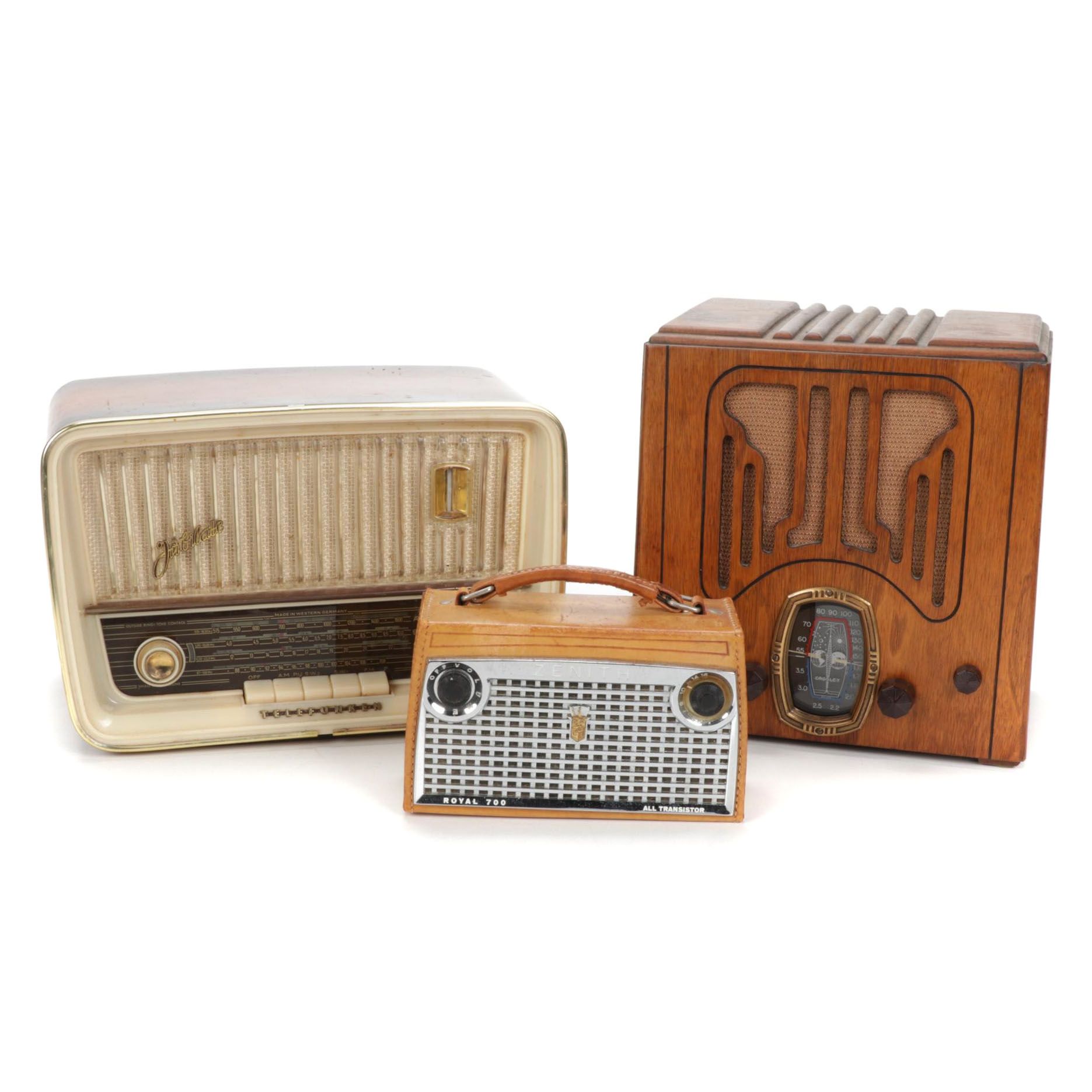 Jubilate Telefunken, Crosley and Zenith Royal 700 Radios, Mid/Late 20th Century