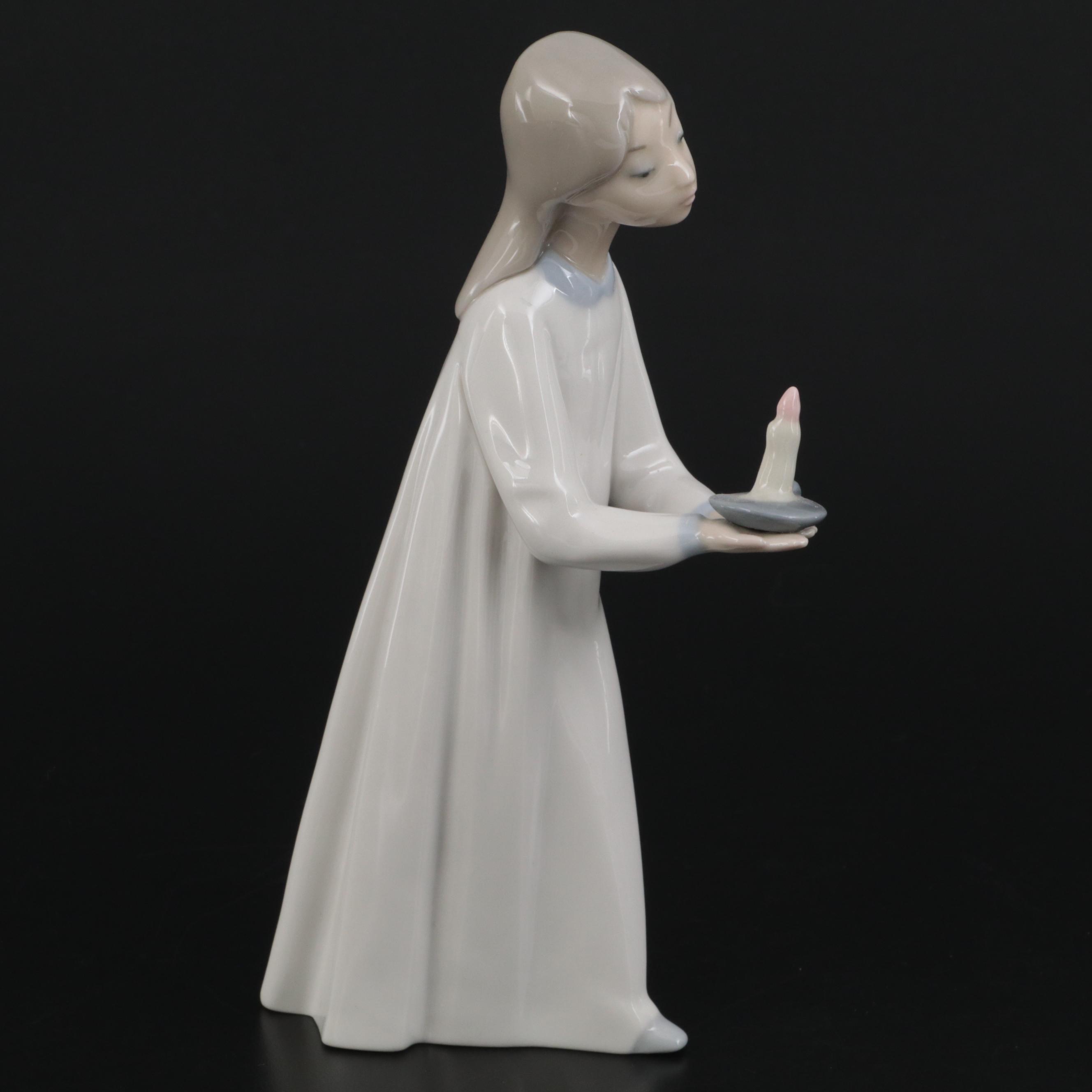 Lladró "Girl with Candle" by Fulgencio Garcia and Other Lladró Figurines