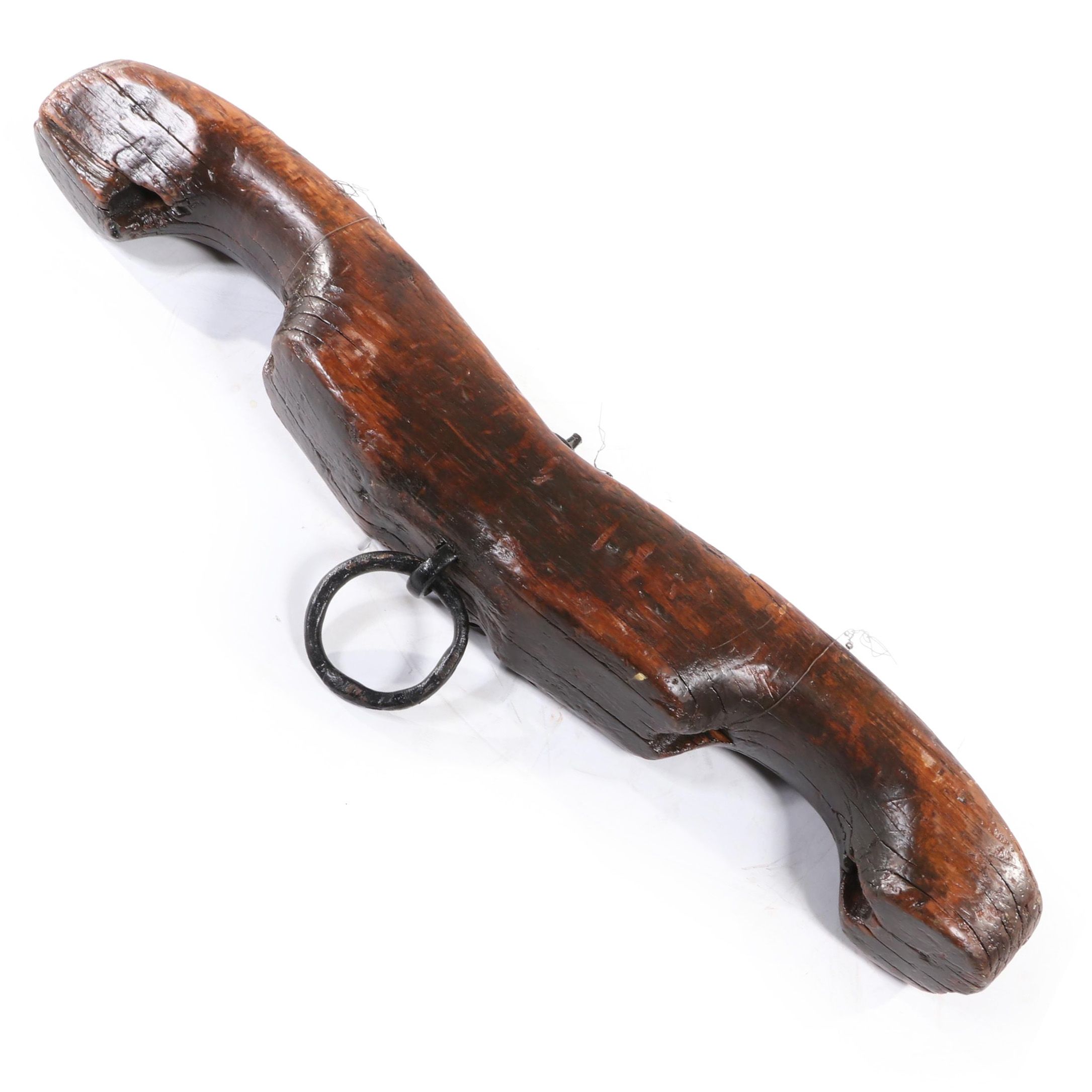 Wooden Oxen Yoke Beam with Iron Pole Ring