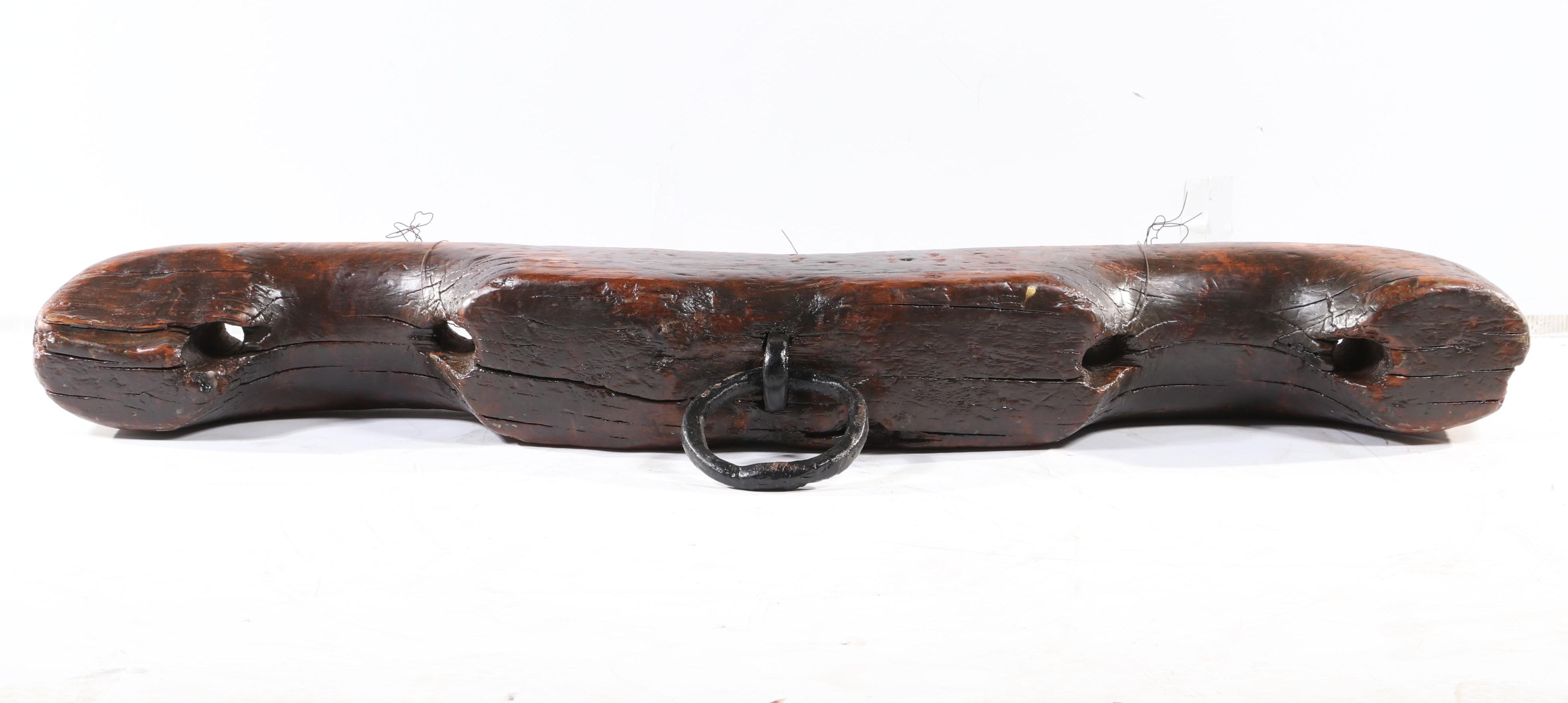 Wooden Oxen Yoke Beam with Iron Pole Ring